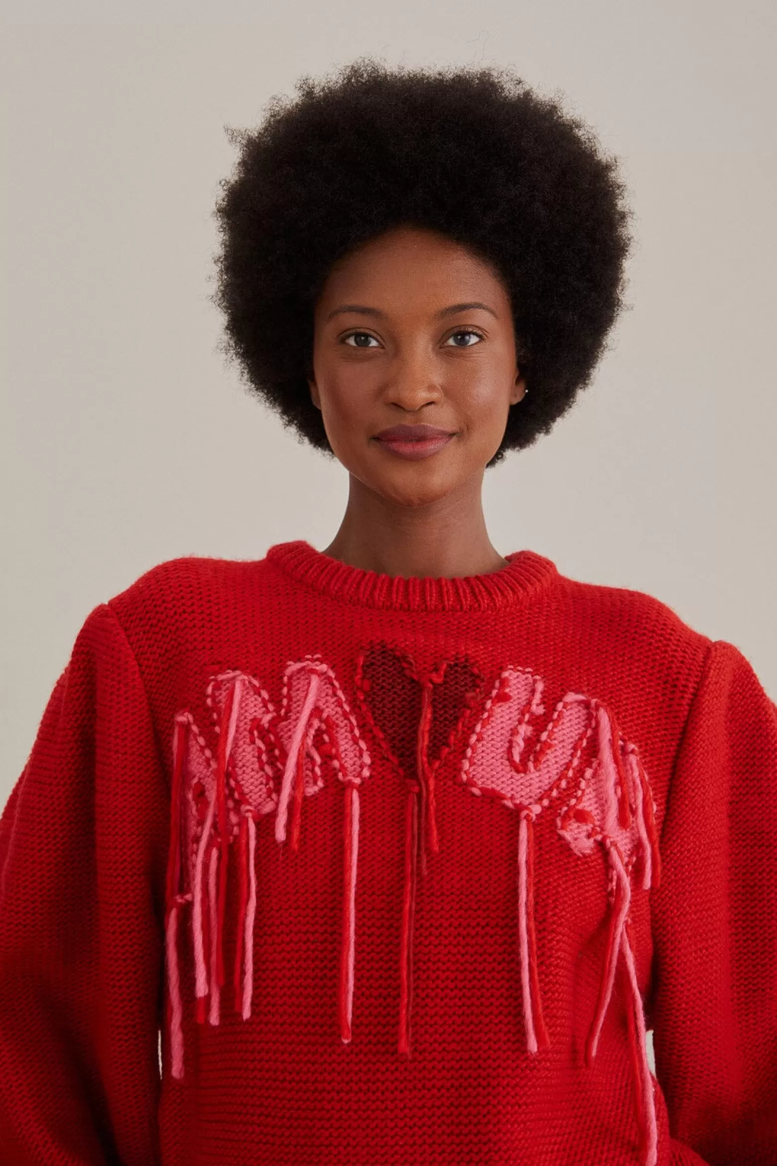 Shop FARM Rio  AMOUR EMBROIDERED KNIT SWEATER