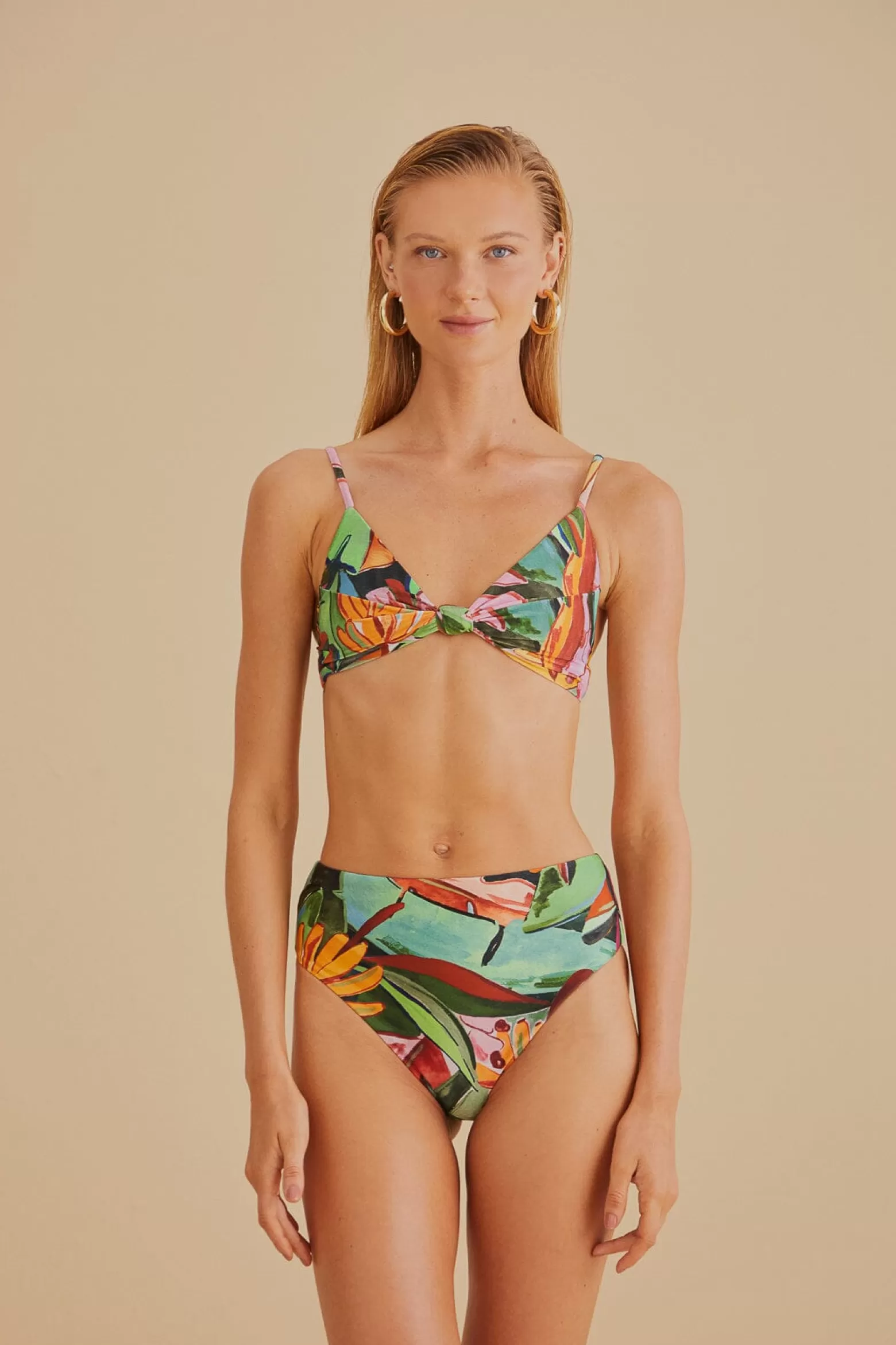 Clearance FARM Rio  BANANA FOLIAGE HIGH WAISTED BIKINI BOTTOM