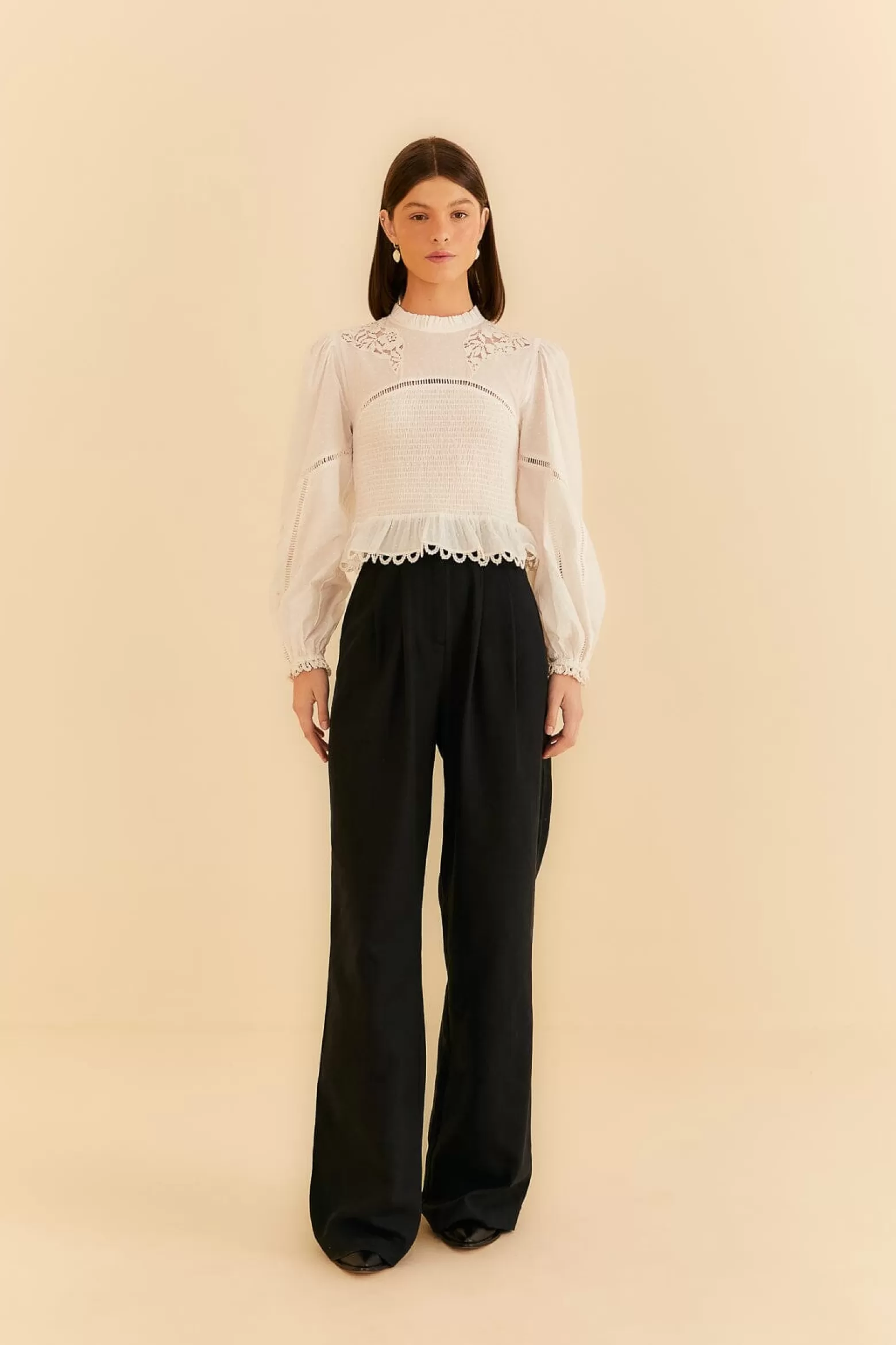 Shop FARM Rio  BLACK LOW WAISTED PANTS