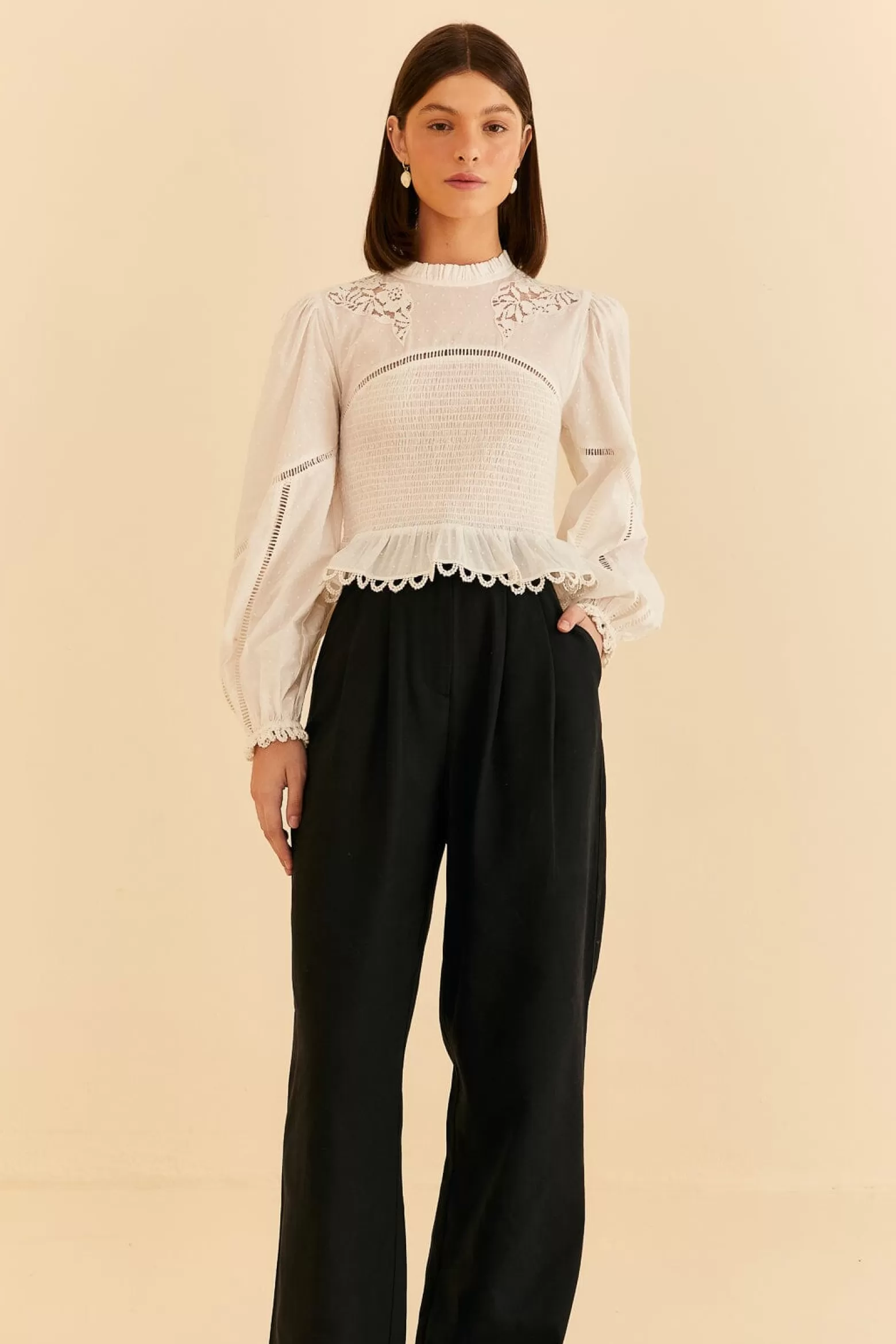 Shop FARM Rio  BLACK LOW WAISTED PANTS