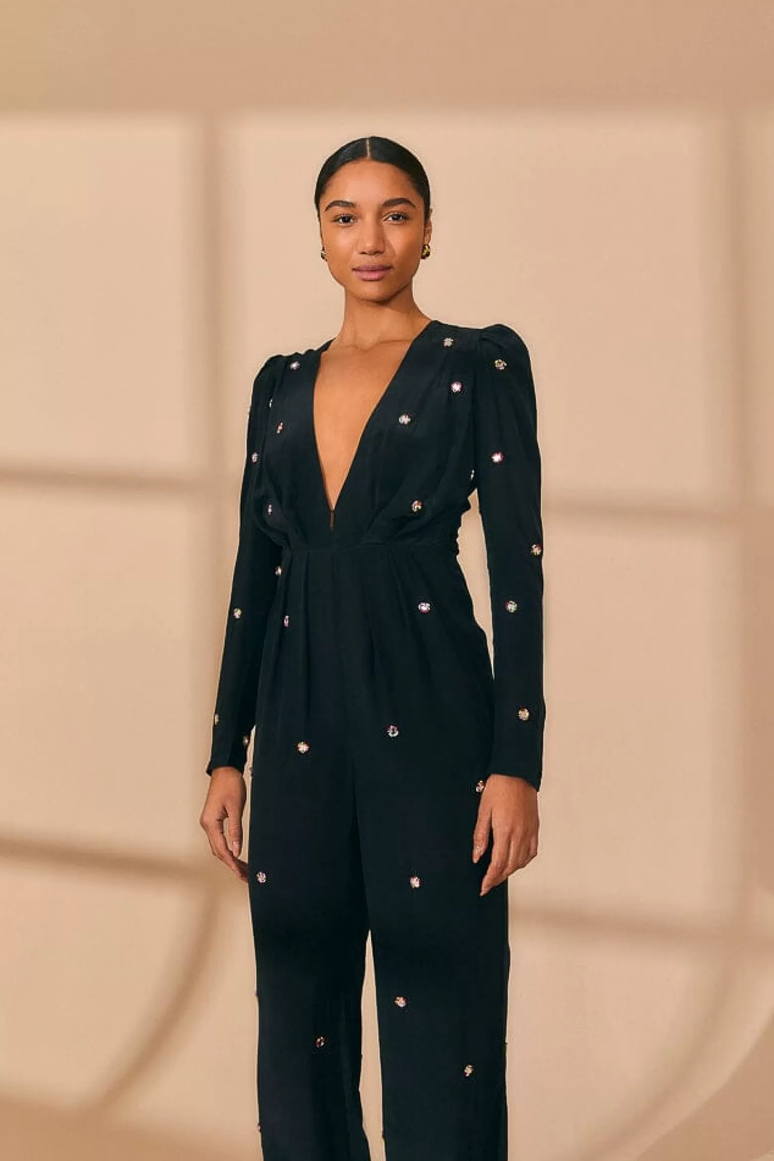 Cheap FARM Rio  BLACK MIRROR EMBROIDERED JUMPSUIT