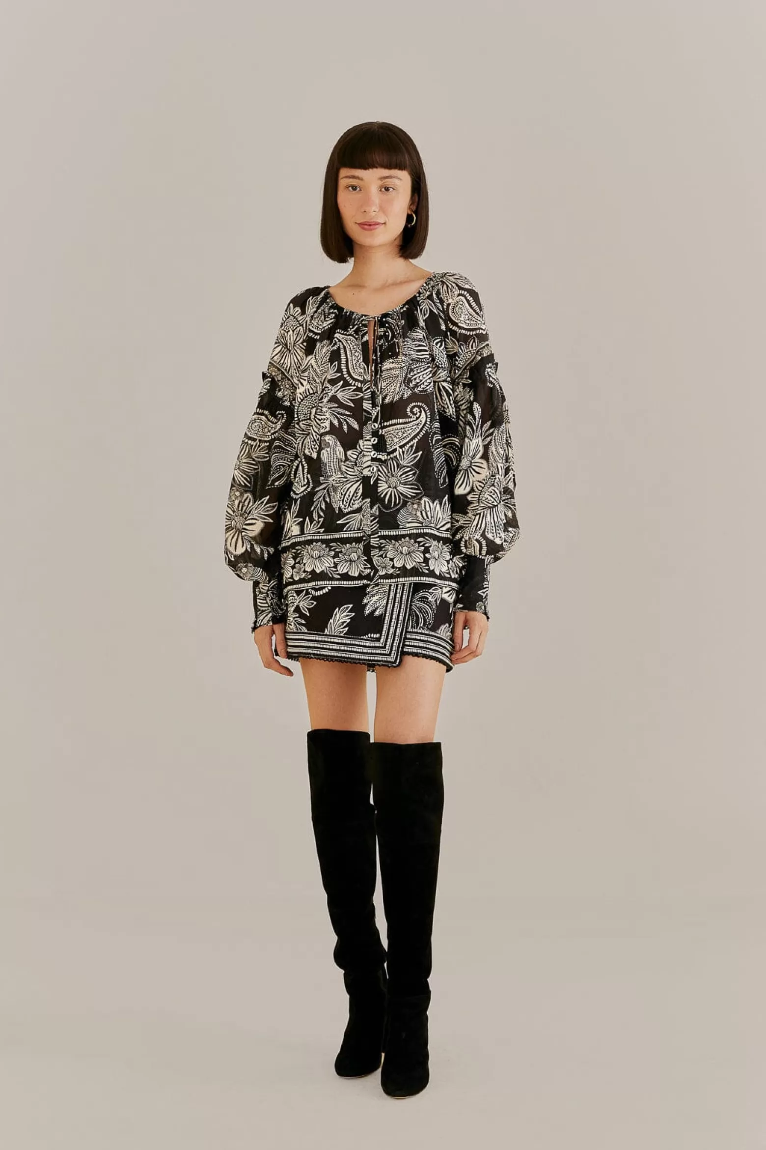 Best Sale FARM Rio  BLACK PAISLEY BLOOM MINI SKIRT