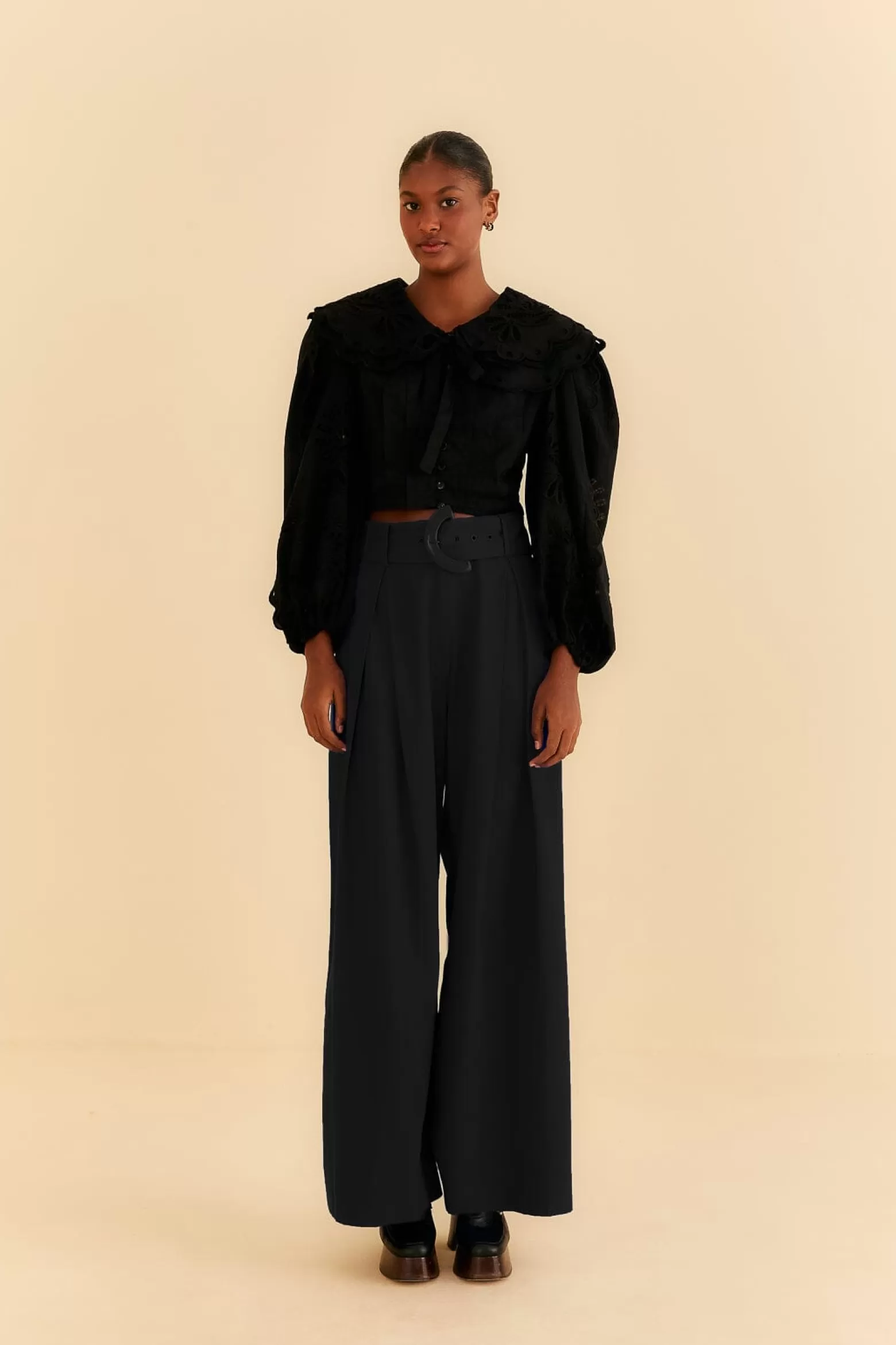 Store FARM Rio  BLACK TAILORED PANTS