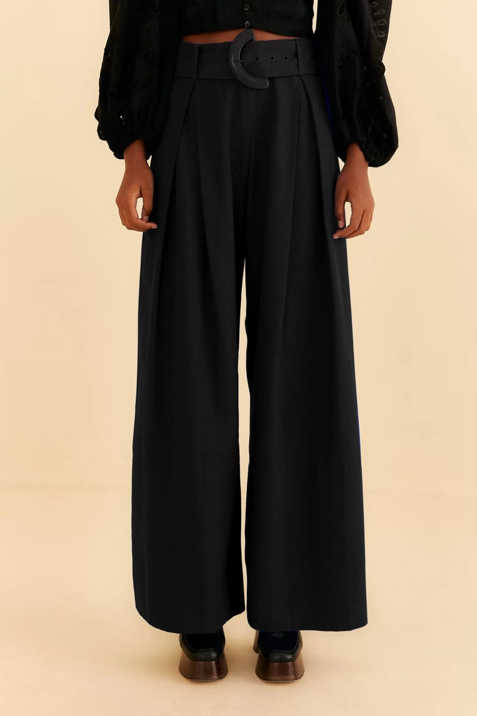 Store FARM Rio  BLACK TAILORED PANTS