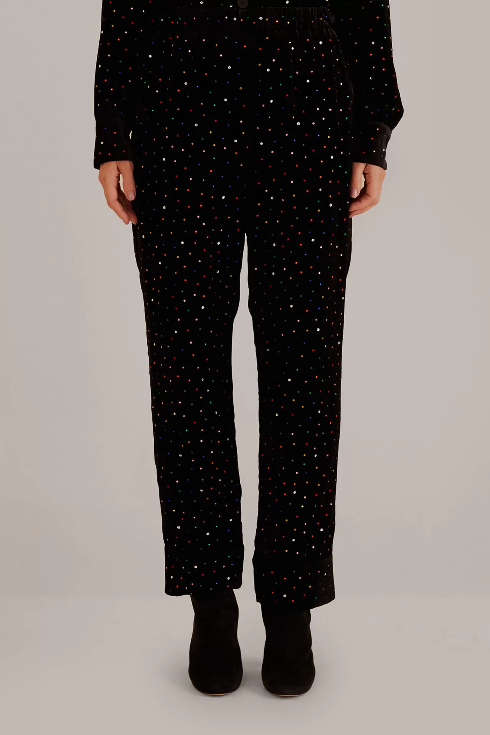 Store FARM Rio  BLACK VELVET PANTS