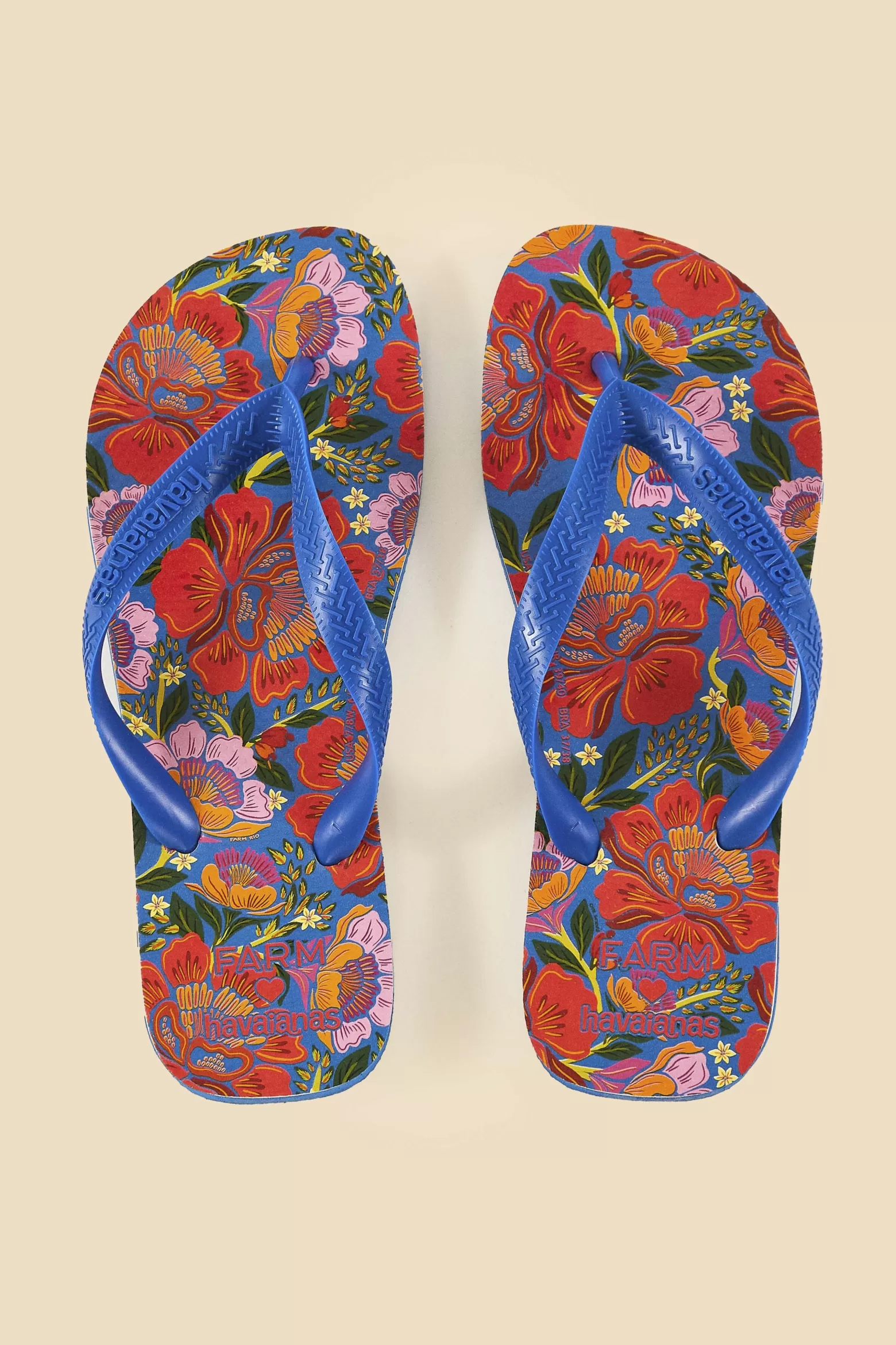 Best FARM Rio  BLUE FLOWERS GARDEN HAVAIANAS SANDALS