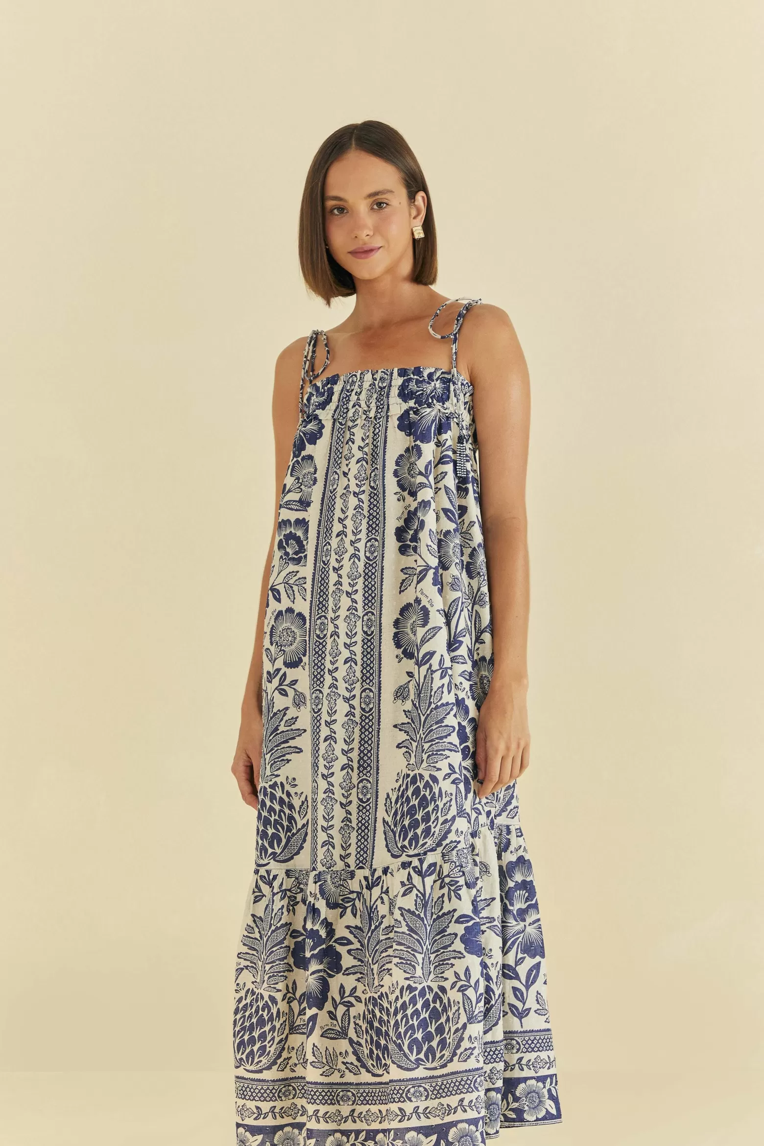 Shop FARM Rio  BLUE PINEAPPLE GARDEN MAXI DRESS