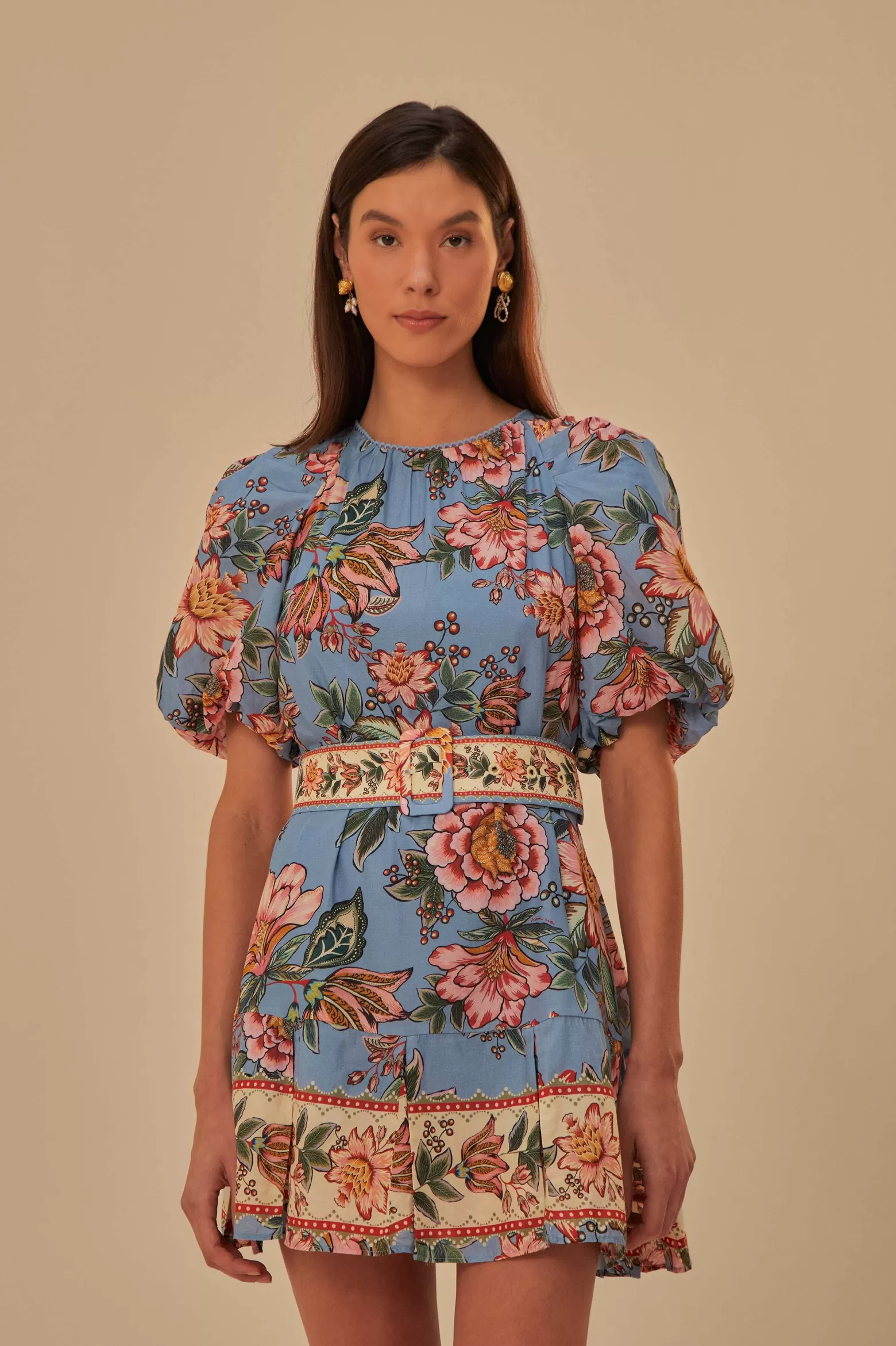 Sale FARM Rio  BLUE WONDERFUL BOUQUET MINI DRESS