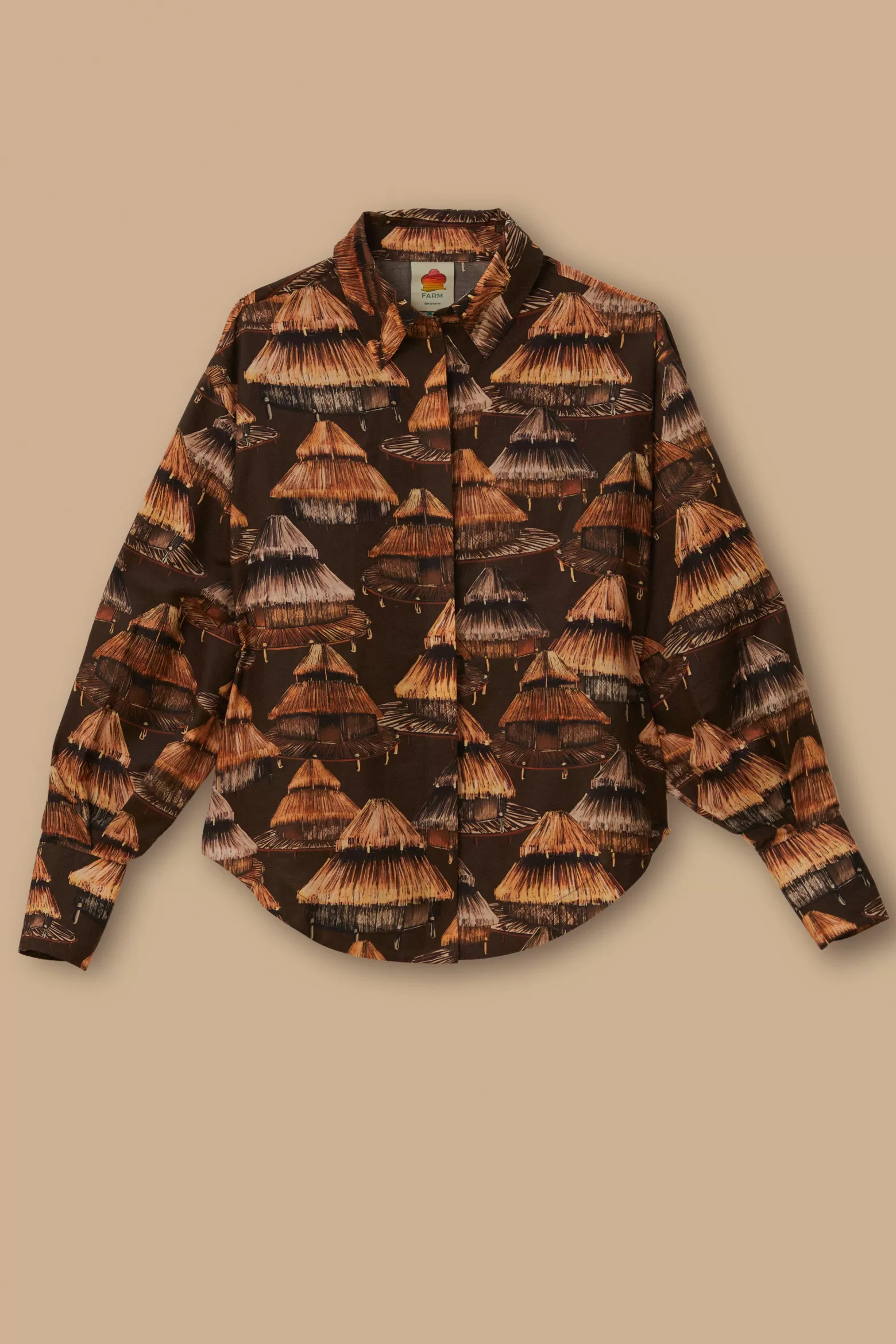 Clearance FARM Rio  BROWN SHUHU SHIRT LONG SLEEVES