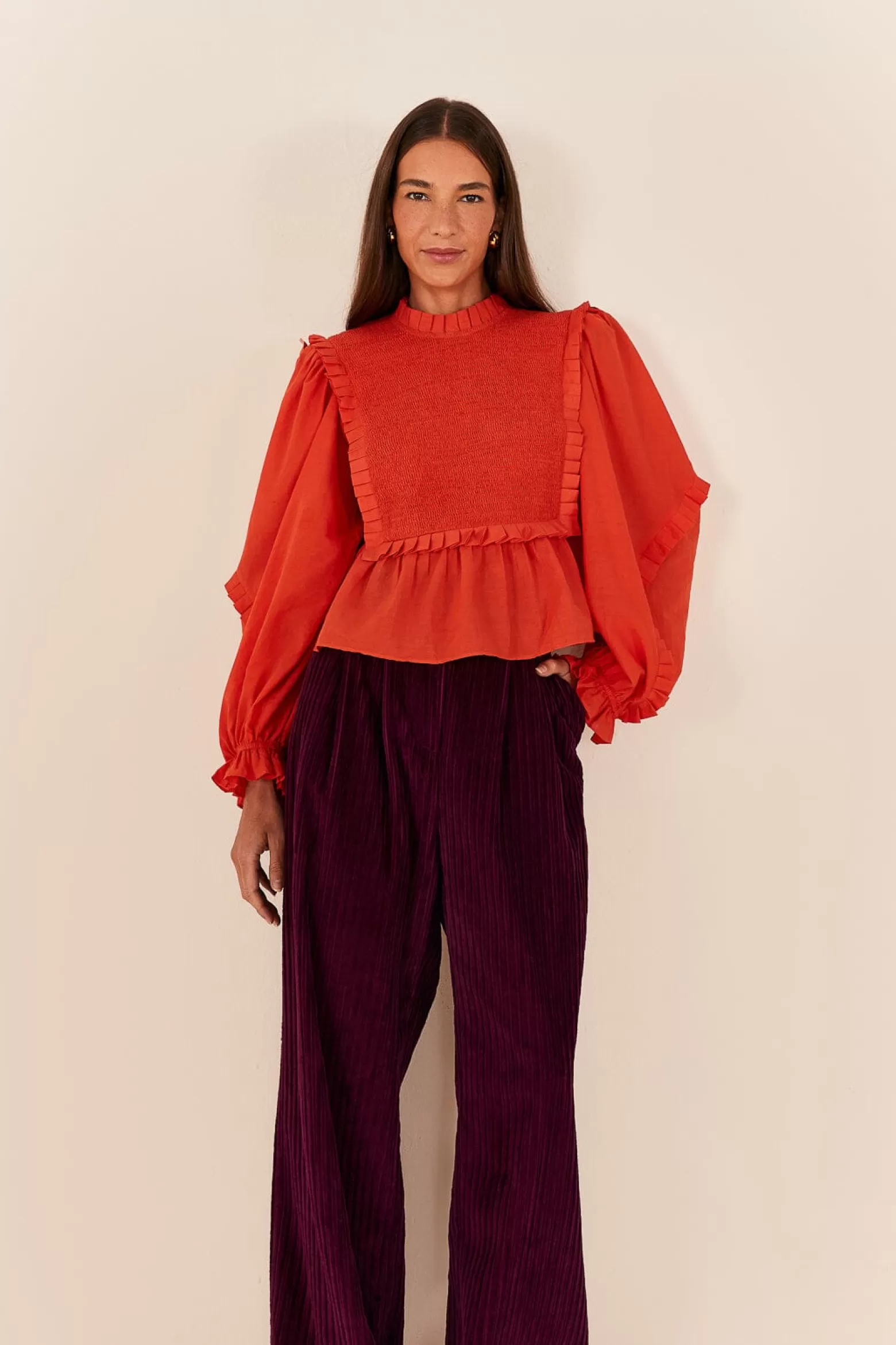 Fashion FARM Rio  BURGUNDY CORDUROY PANTS