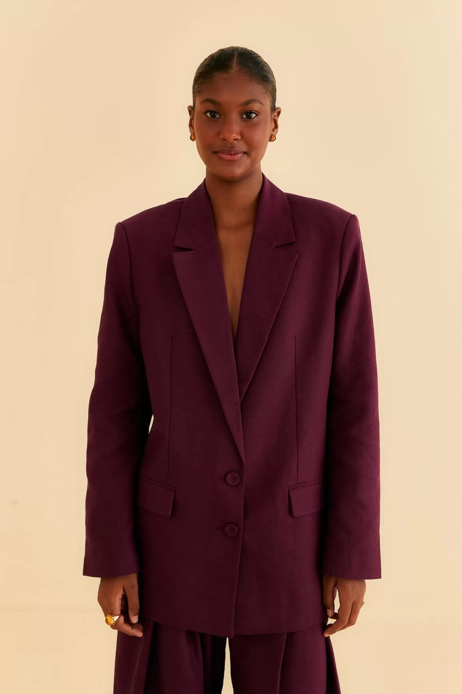 Flash Sale FARM Rio  BURGUNDY STRAIGHT BLAZER