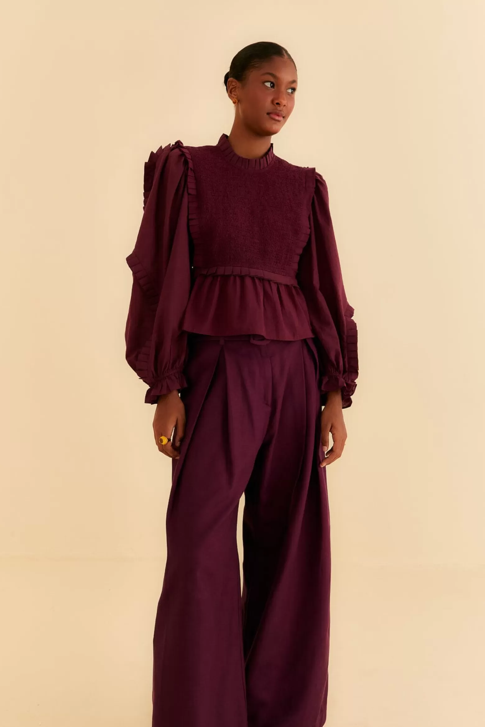 Clearance FARM Rio  BURGUNDY TAILORED PANTS