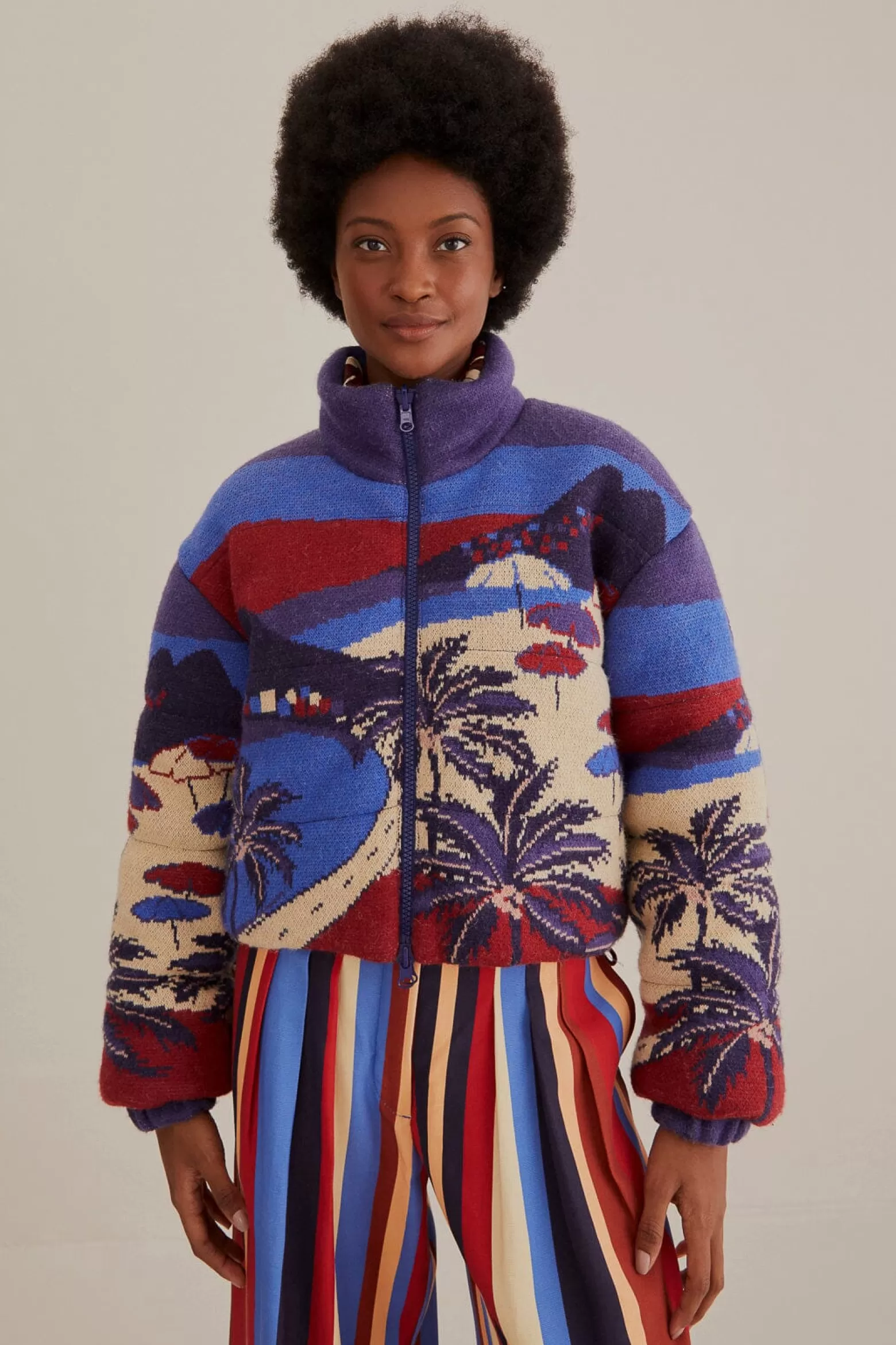 Discount FARM Rio  CARIOCA TRICOT PUFFER JACKET