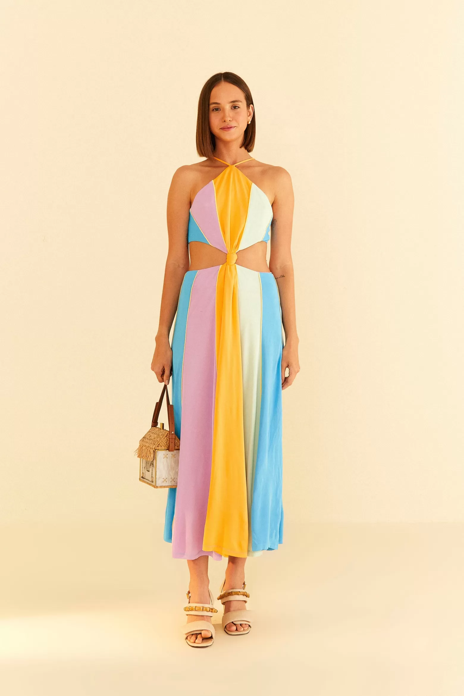 Outlet FARM Rio  COLOR BLOCKING SLEEVELESS MAXI DRESS