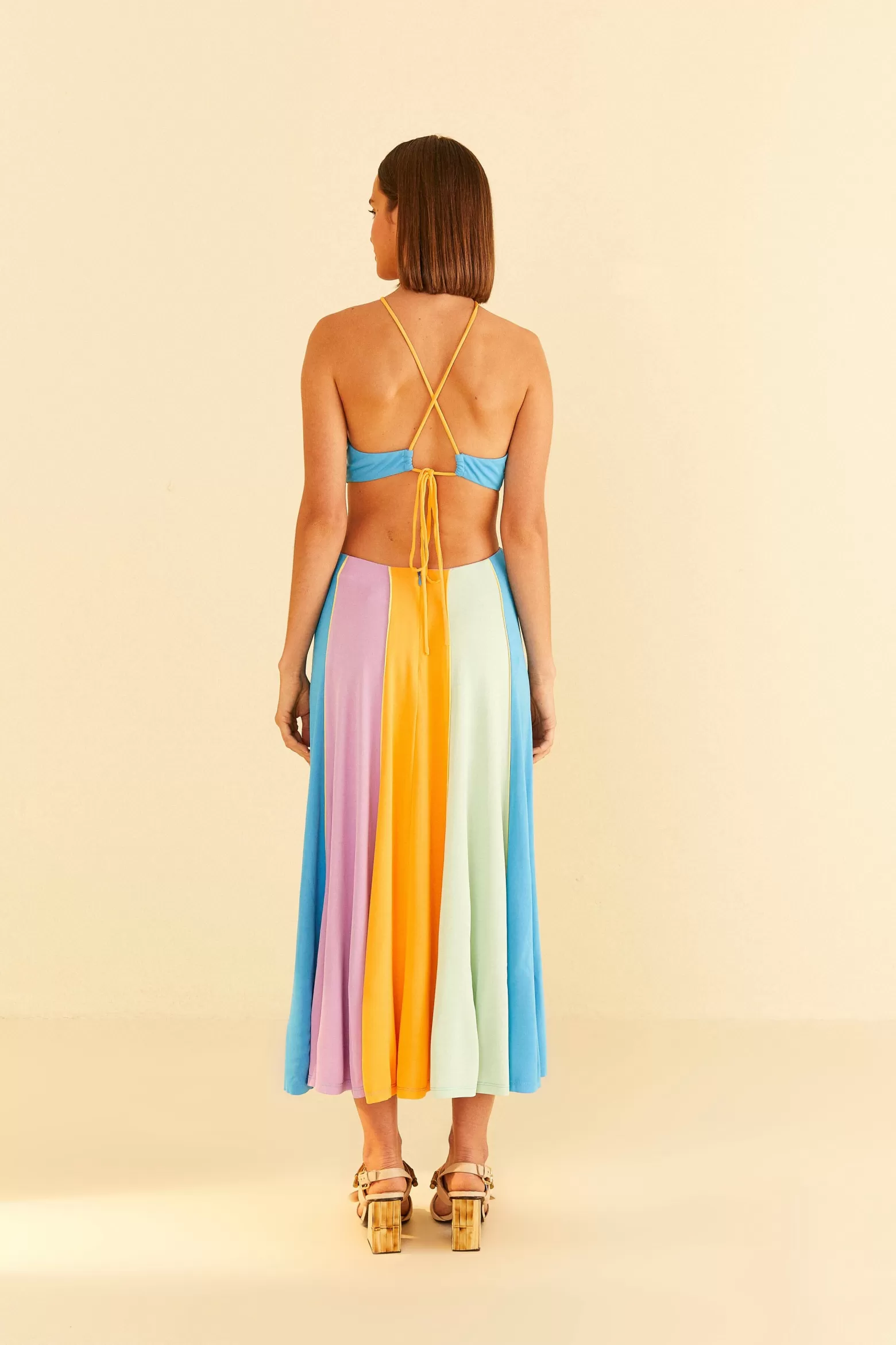 Outlet FARM Rio  COLOR BLOCKING SLEEVELESS MAXI DRESS