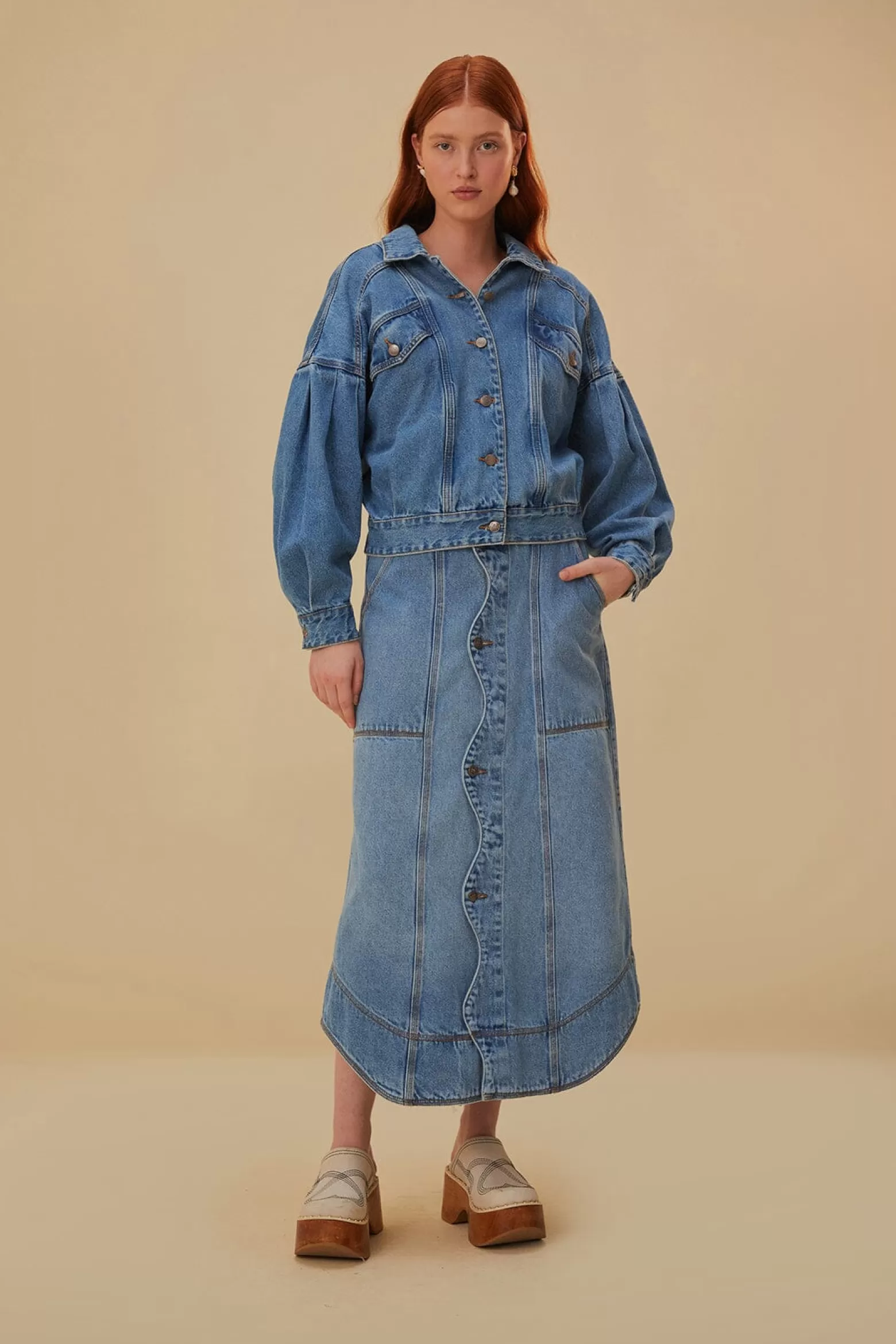 Flash Sale FARM Rio  DENIM WAVE SKIRT