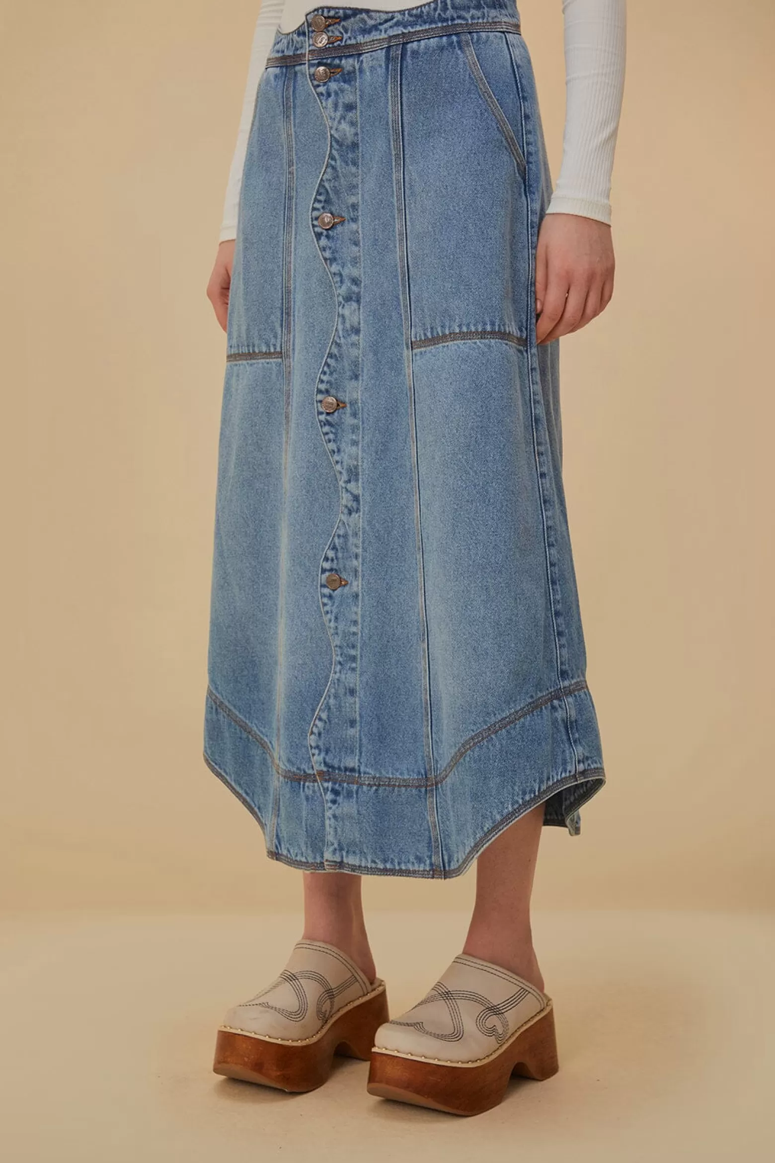 Flash Sale FARM Rio  DENIM WAVE SKIRT