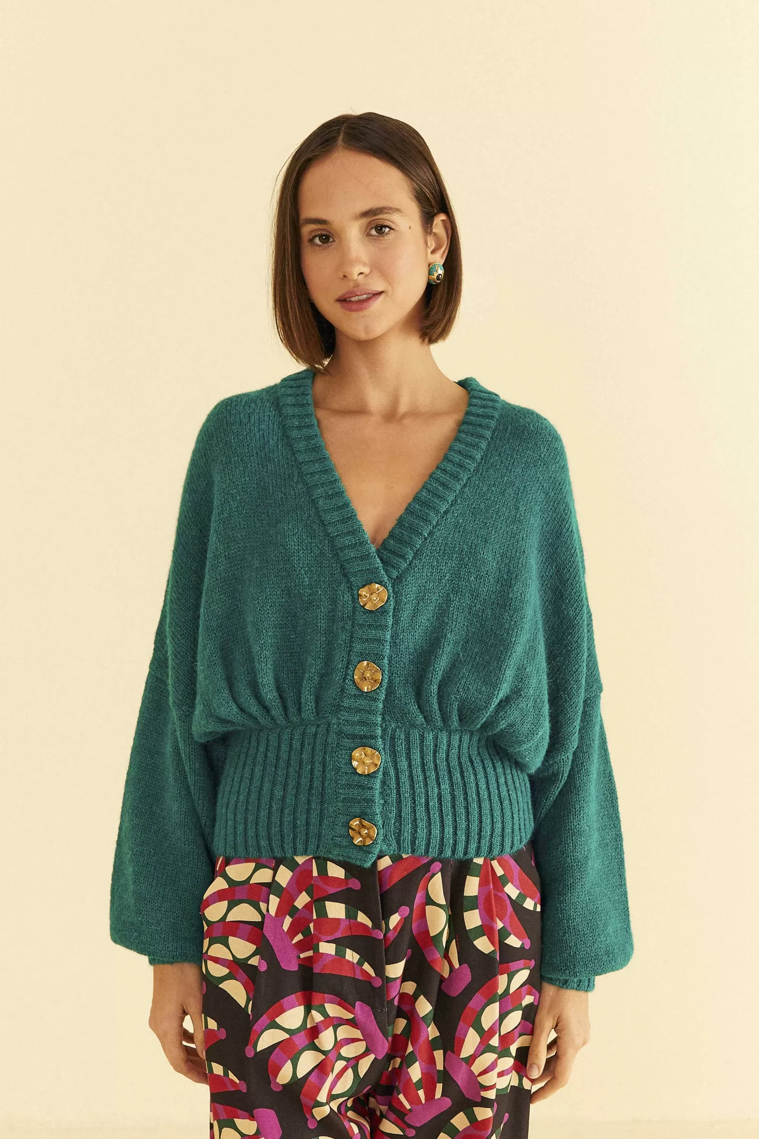 Online FARM Rio  EMERALD BUBBLE KNIT CARDIGAN