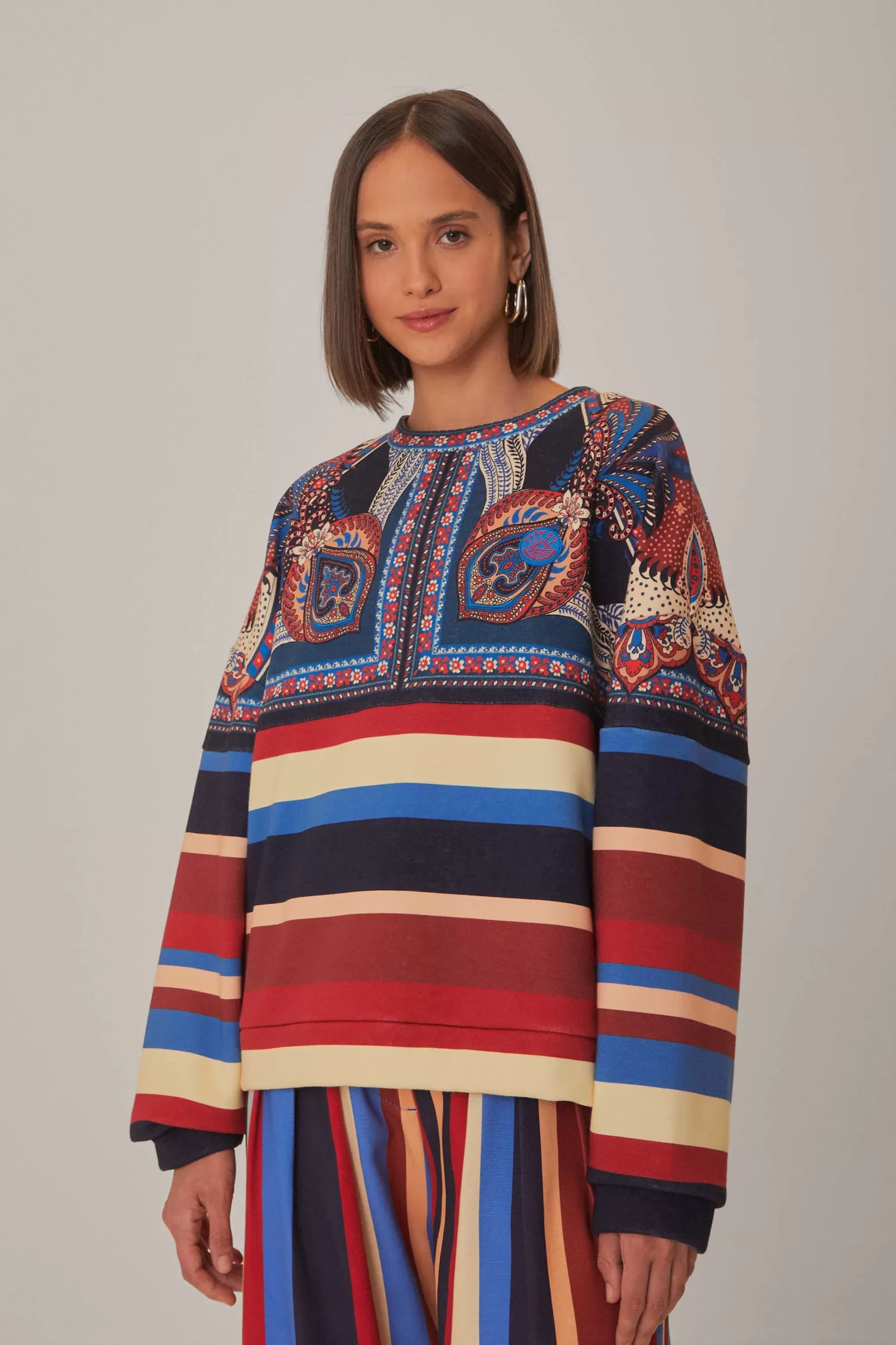 Sale FARM Rio  ENERGY SCARF MIXED PRINT SWEATSHIRT