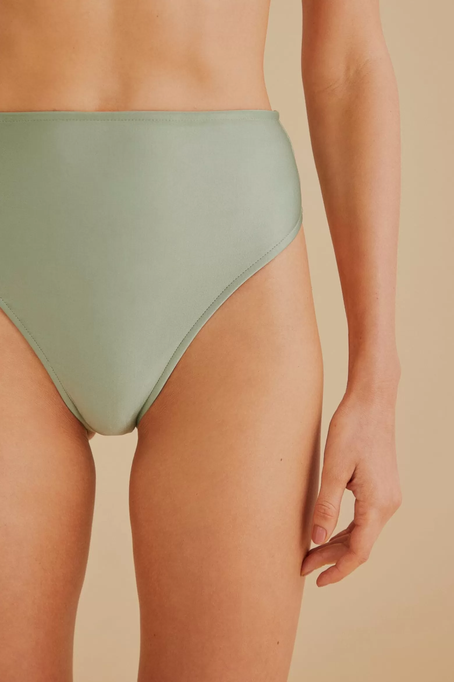 Outlet FARM Rio  GREEN HIGH WAISTED BIKINI BOTTOM