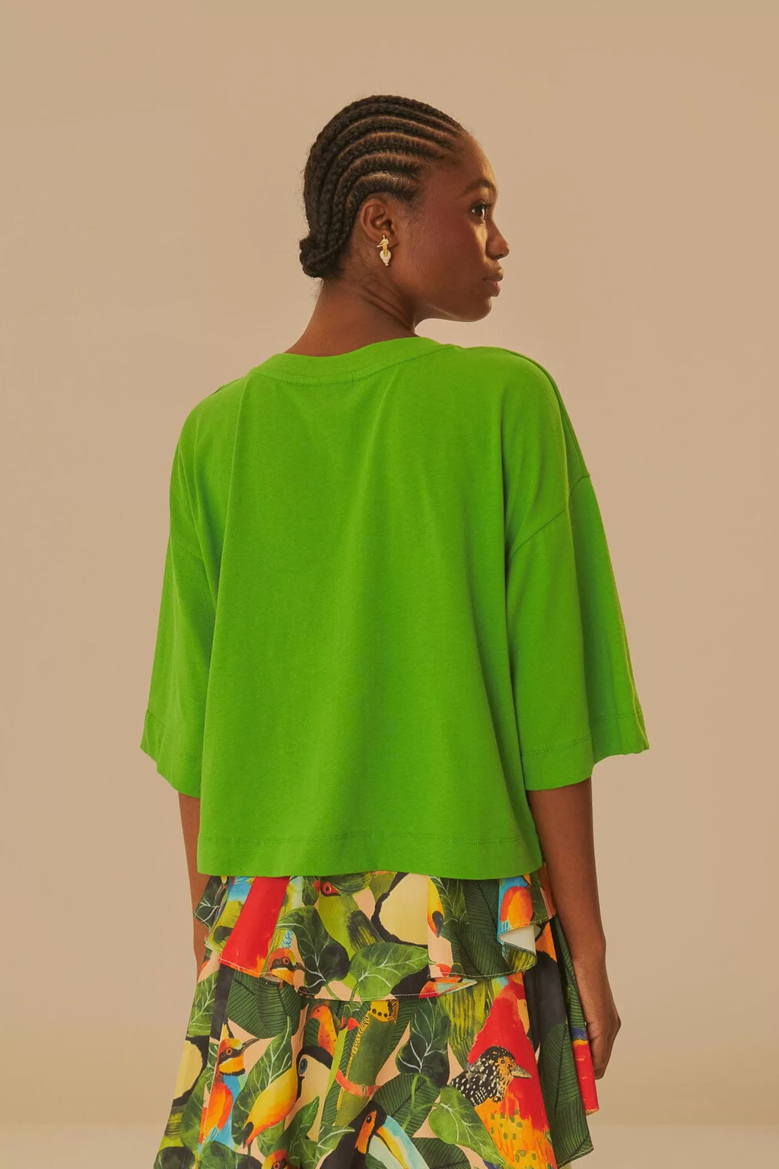 Fashion FARM Rio  GREEN THE EYE OF THE FOREST ORGANIC COTTON T-SHIRT