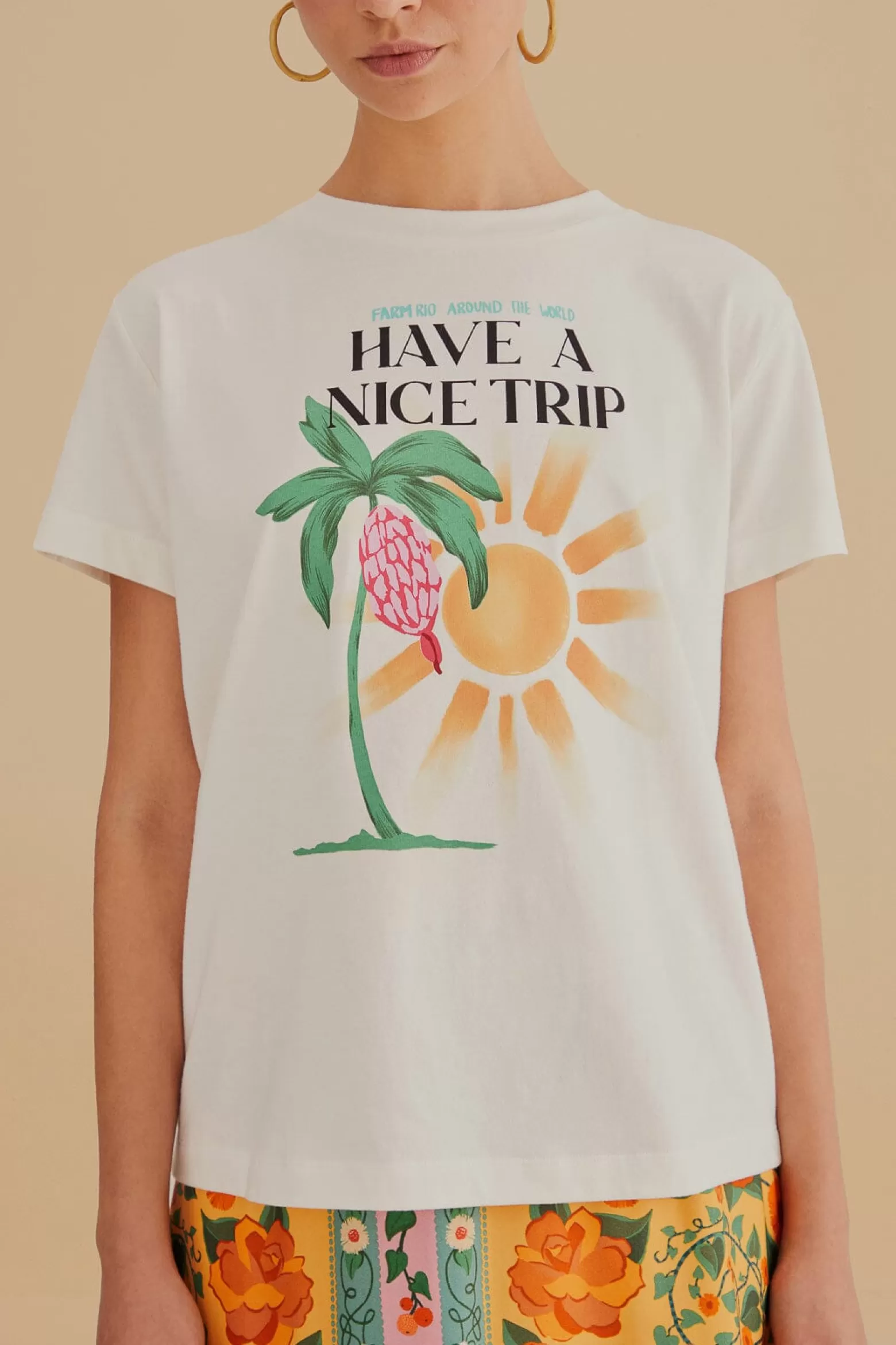 Discount FARM Rio  HAVE A NICE TRIP ORGANIC COTTON FIT T-SHIRT