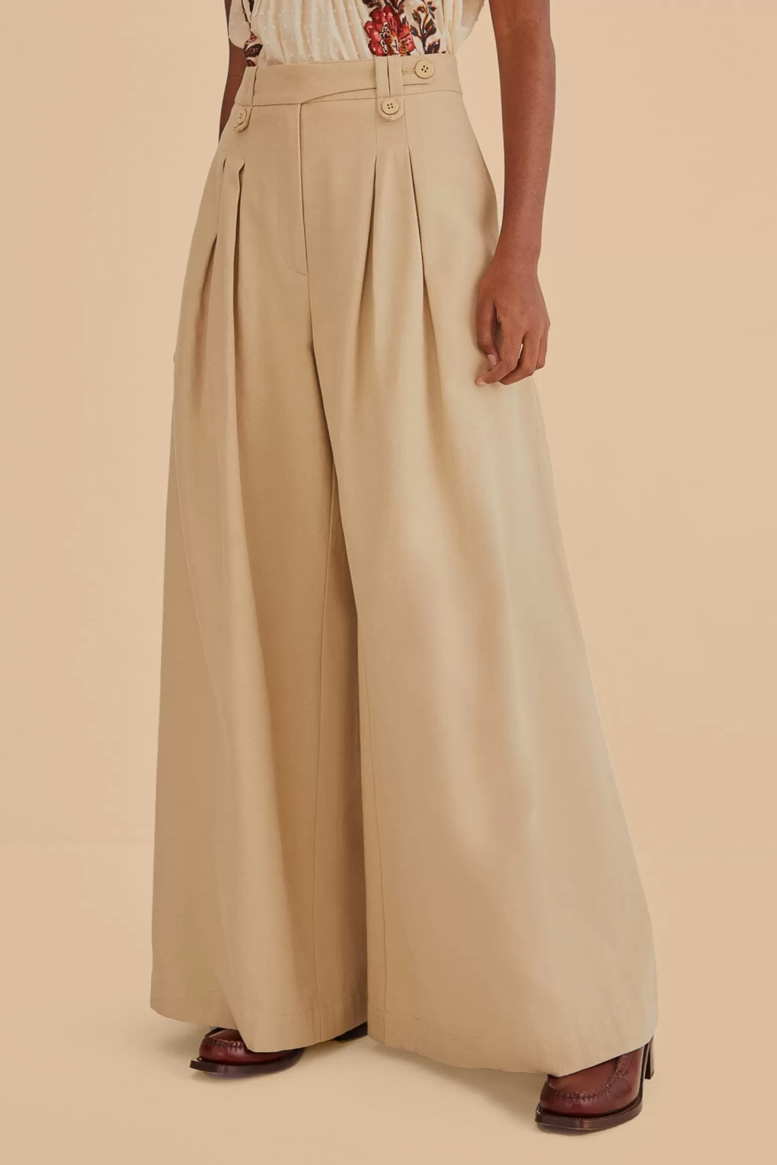 Store FARM Rio  KAKHI HIGH WAIST PANTS