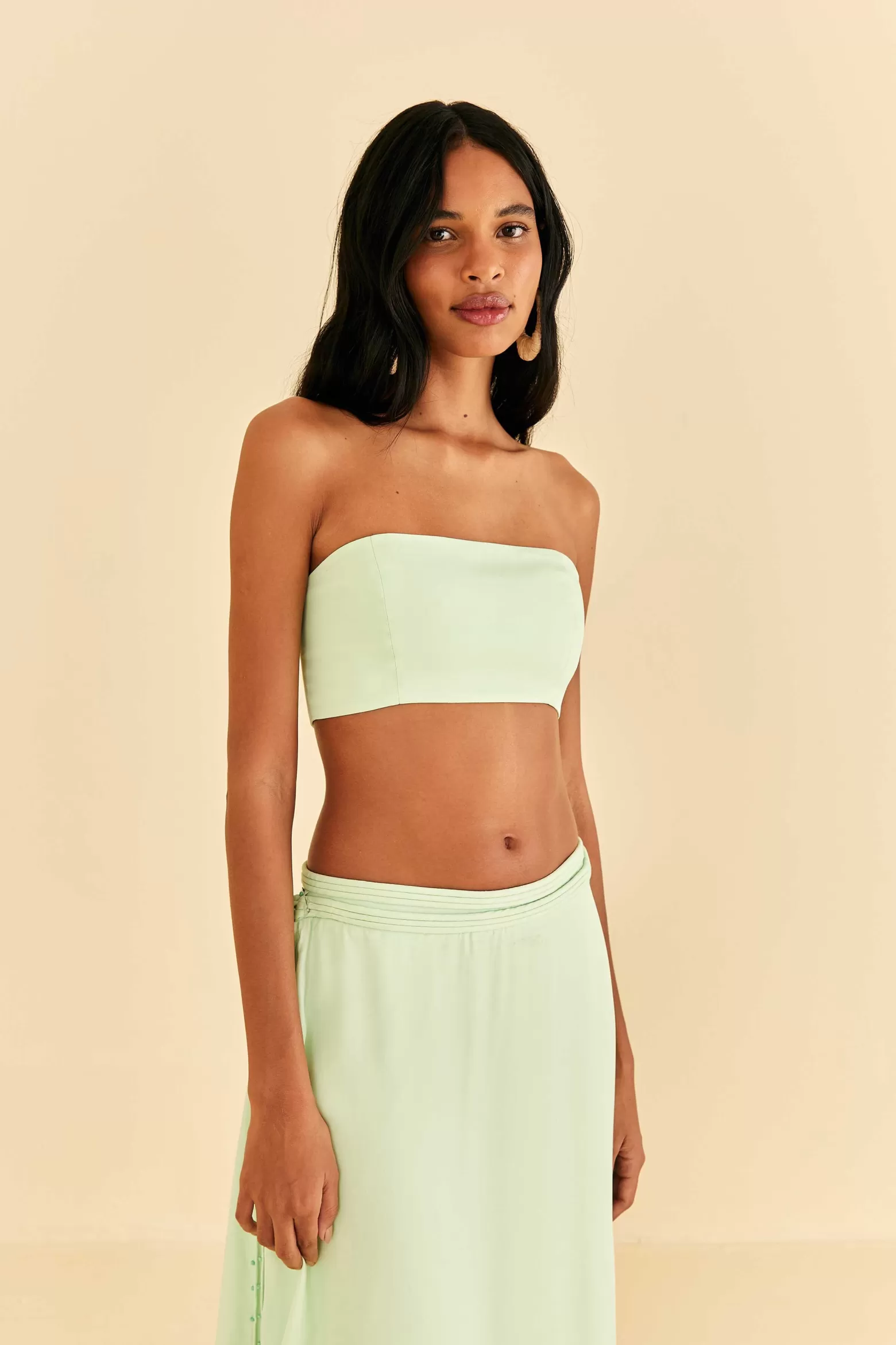 Discount FARM Rio  MINT SLEEVELESS CROP TOP