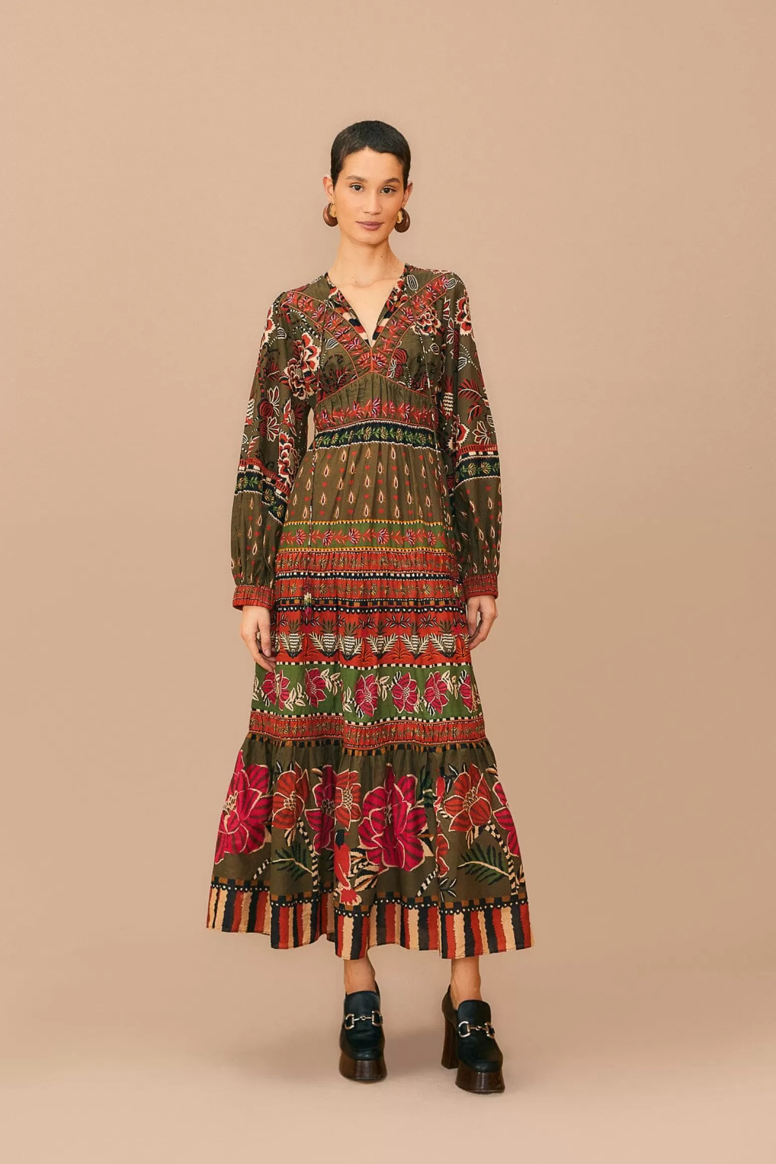 Cheap FARM Rio  MULTICOLOR AINIKA FLORAL GARDEN MAXI DRESS