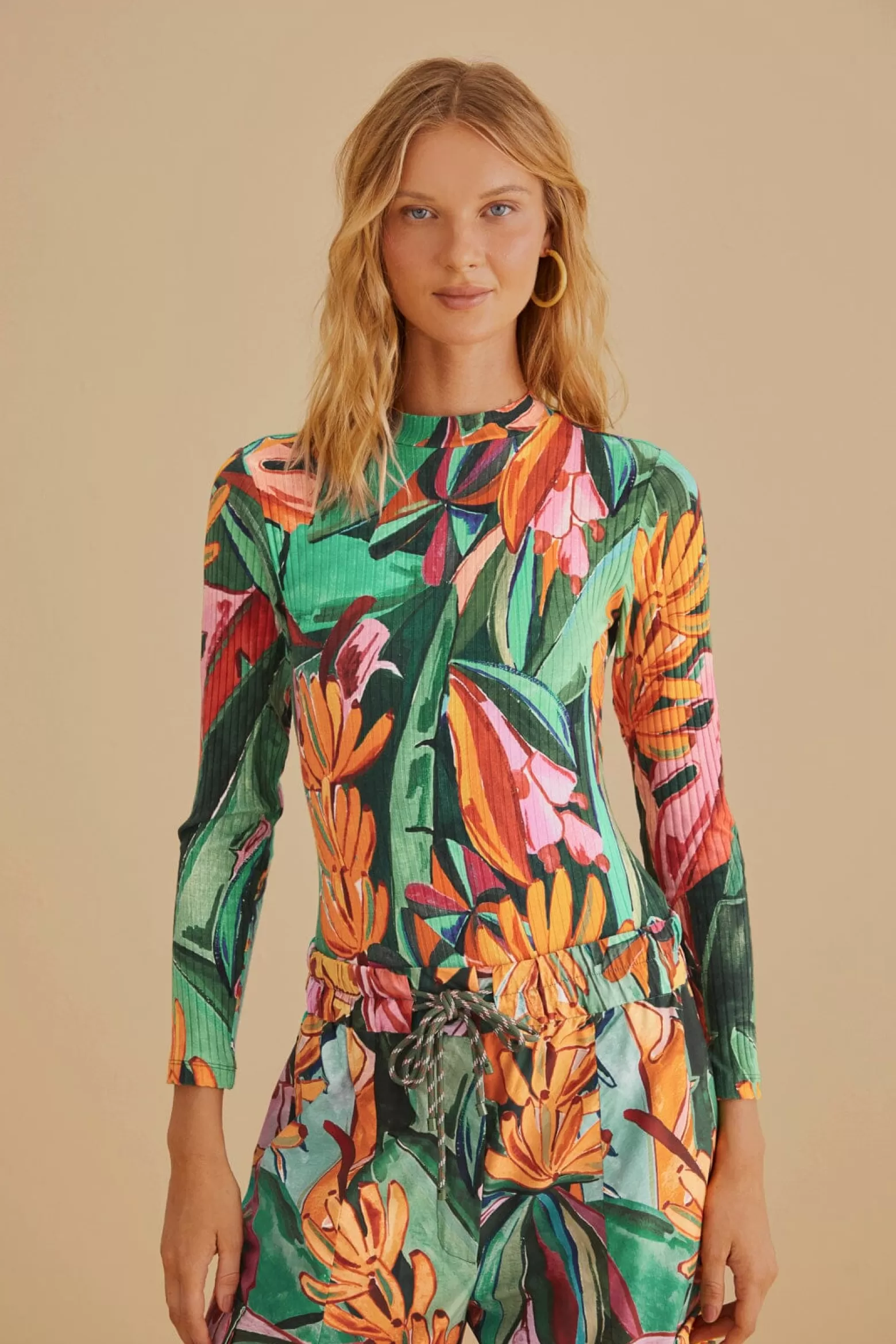 Shop FARM Rio  MULTICOLOR BANANA FOLIAGE ORGANIC COTTON BODYSUIT