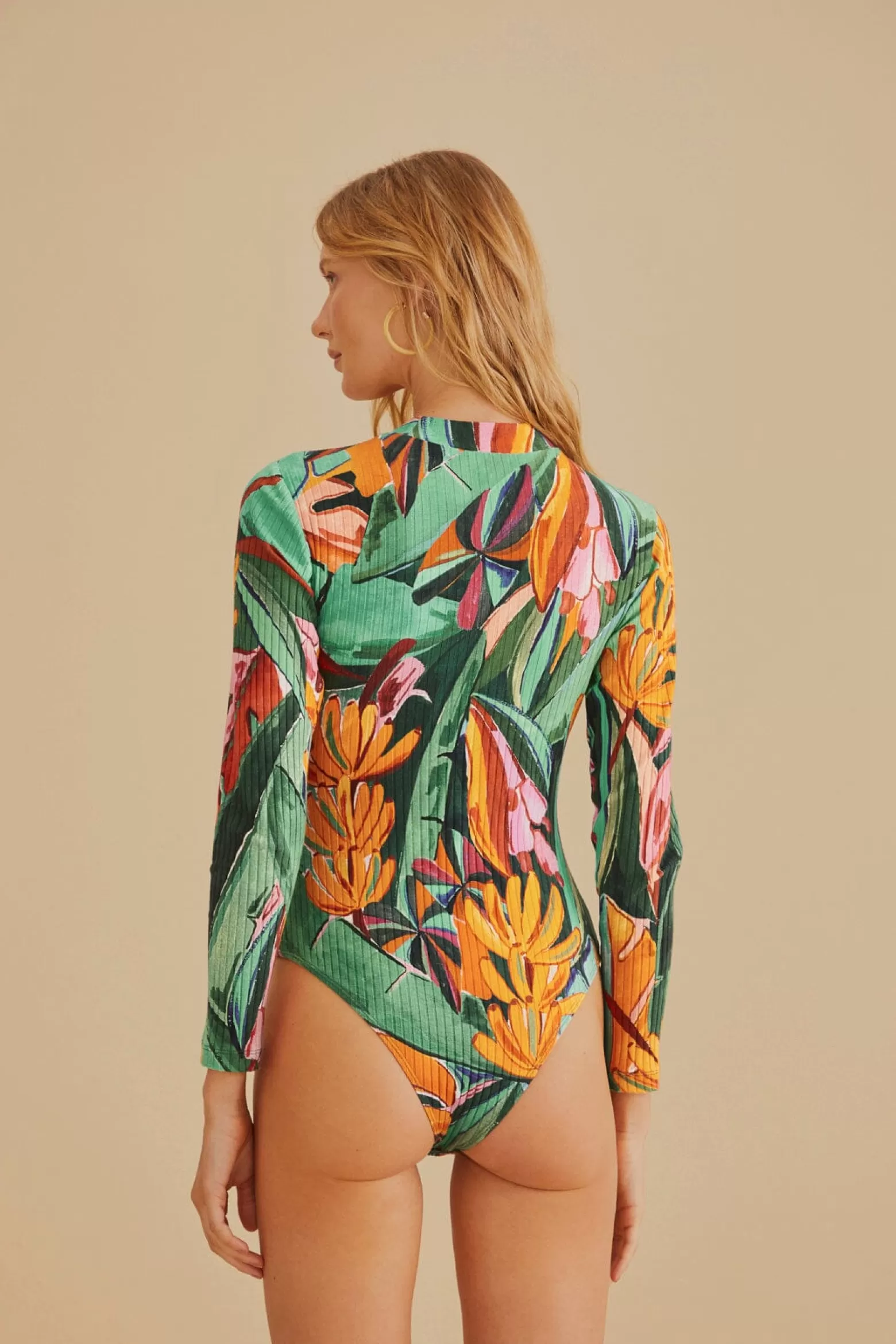 Shop FARM Rio  MULTICOLOR BANANA FOLIAGE ORGANIC COTTON BODYSUIT