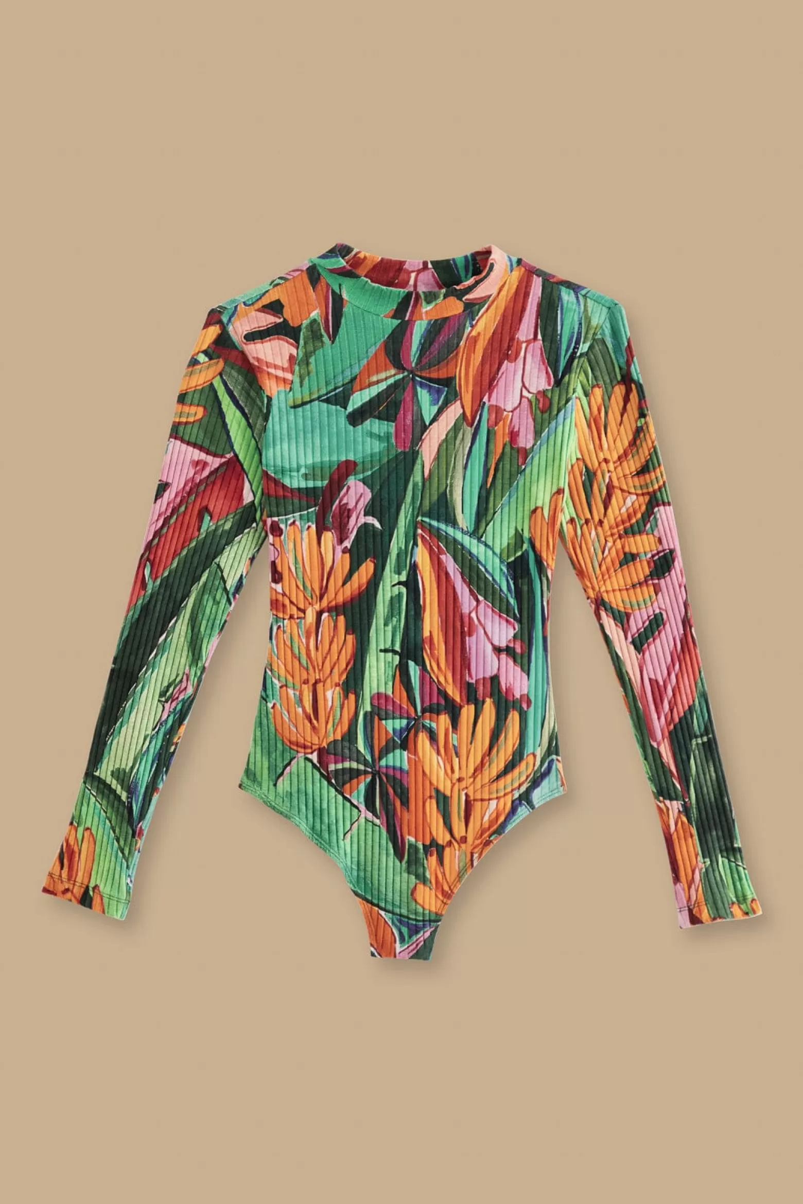 Shop FARM Rio  MULTICOLOR BANANA FOLIAGE ORGANIC COTTON BODYSUIT