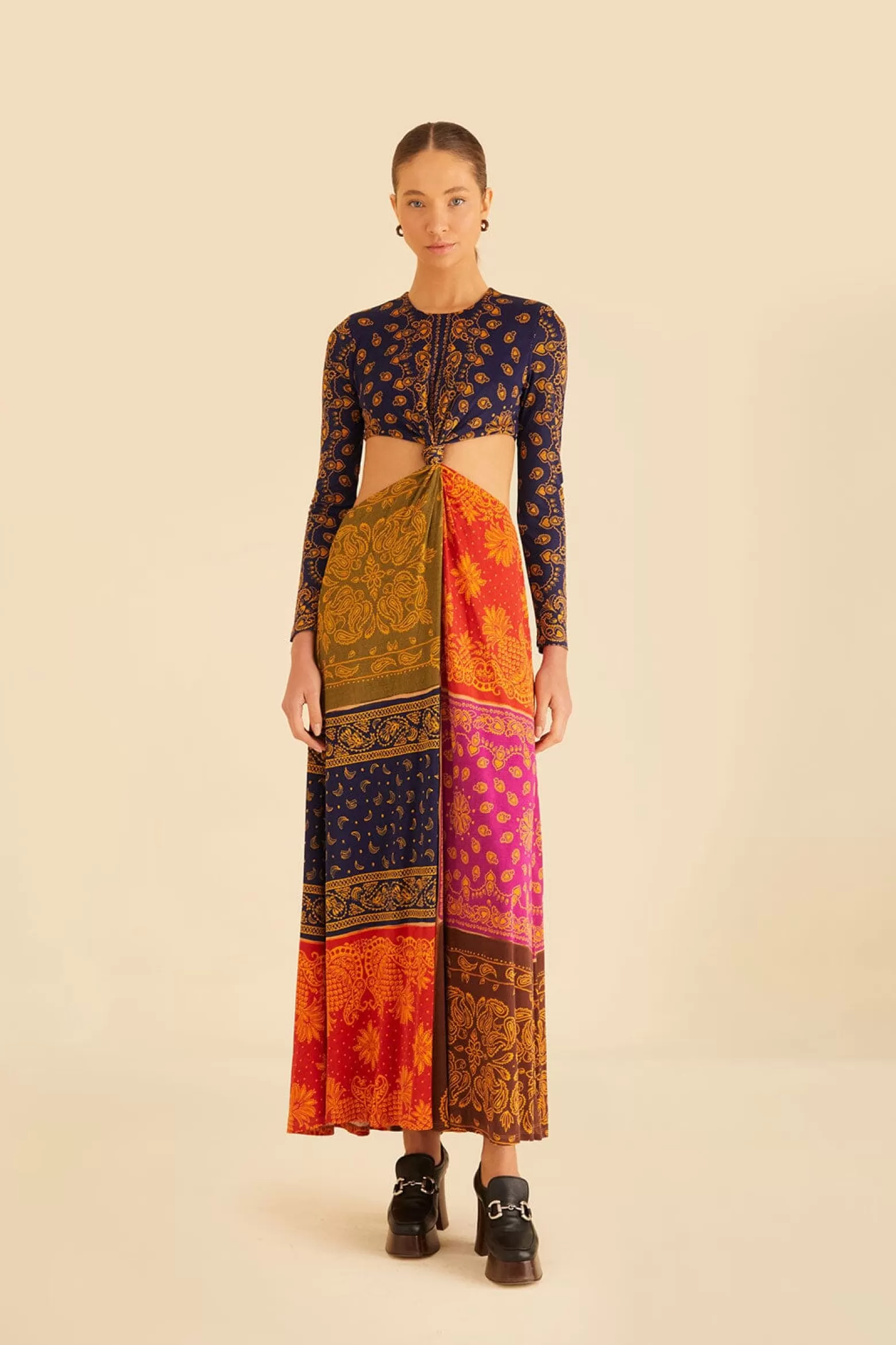 Best Sale FARM Rio  MULTICOLOR BANDANA DREAM CUT OUT MAXI DRESS