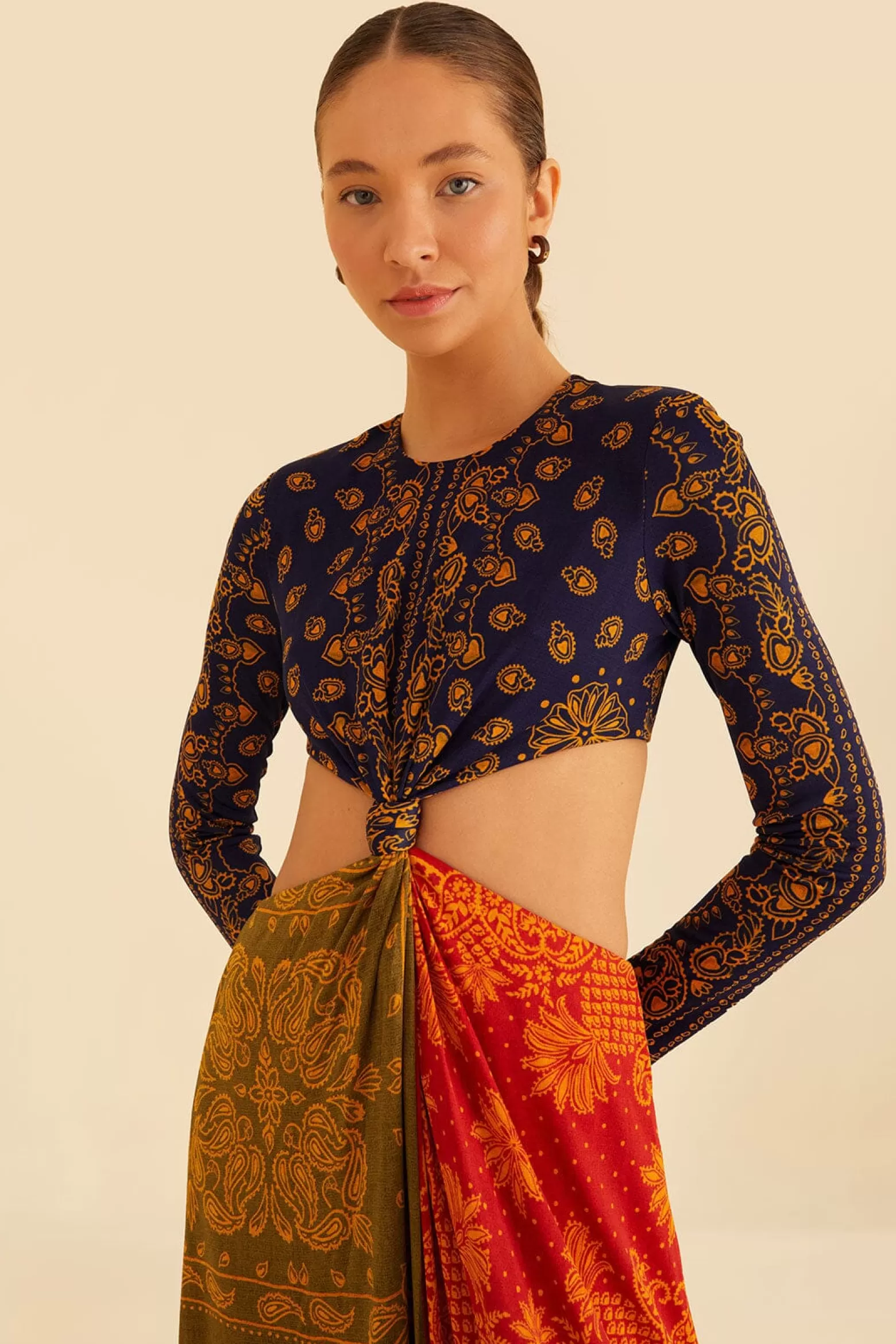 Best Sale FARM Rio  MULTICOLOR BANDANA DREAM CUT OUT MAXI DRESS