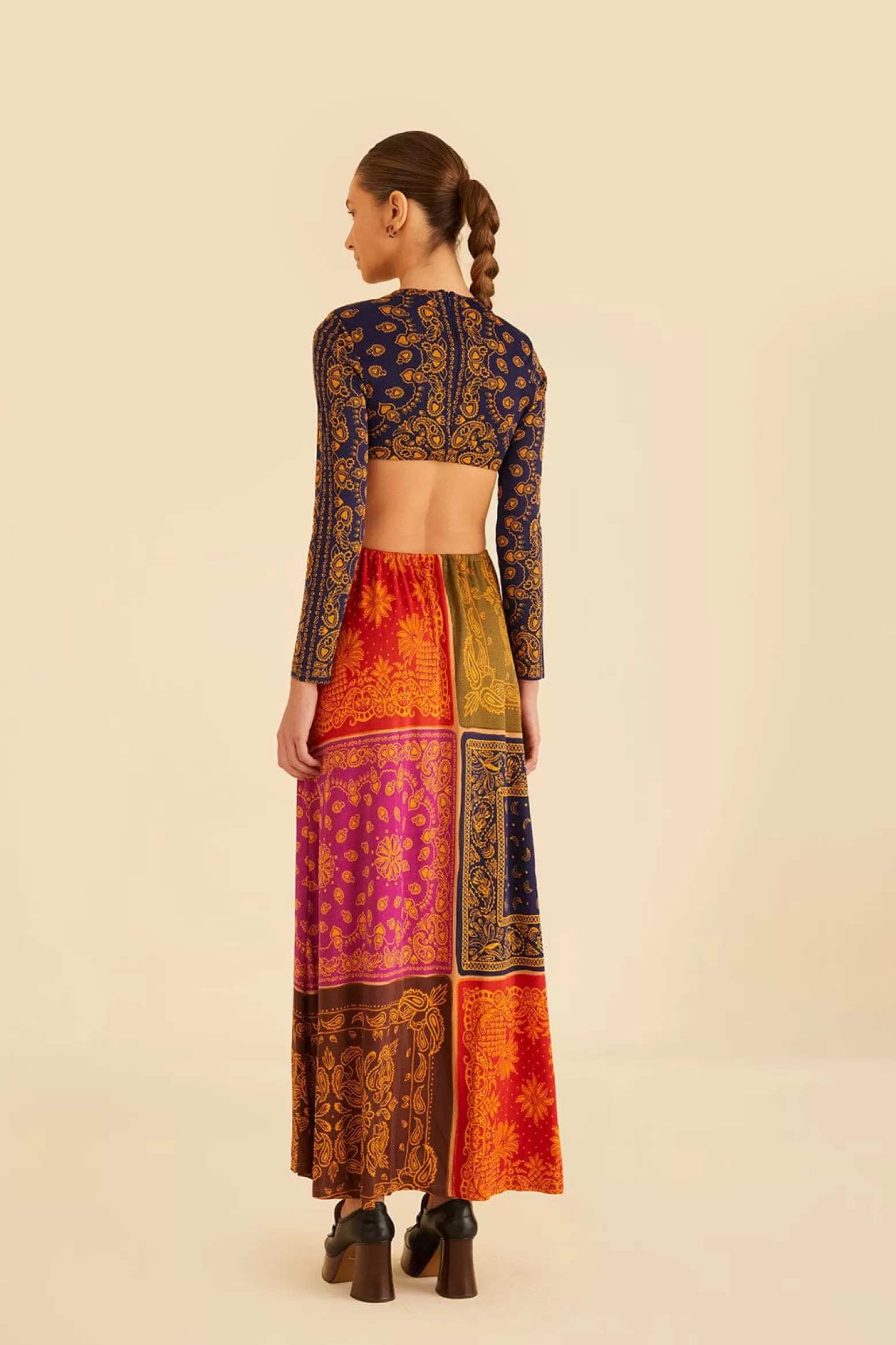 Best Sale FARM Rio  MULTICOLOR BANDANA DREAM CUT OUT MAXI DRESS