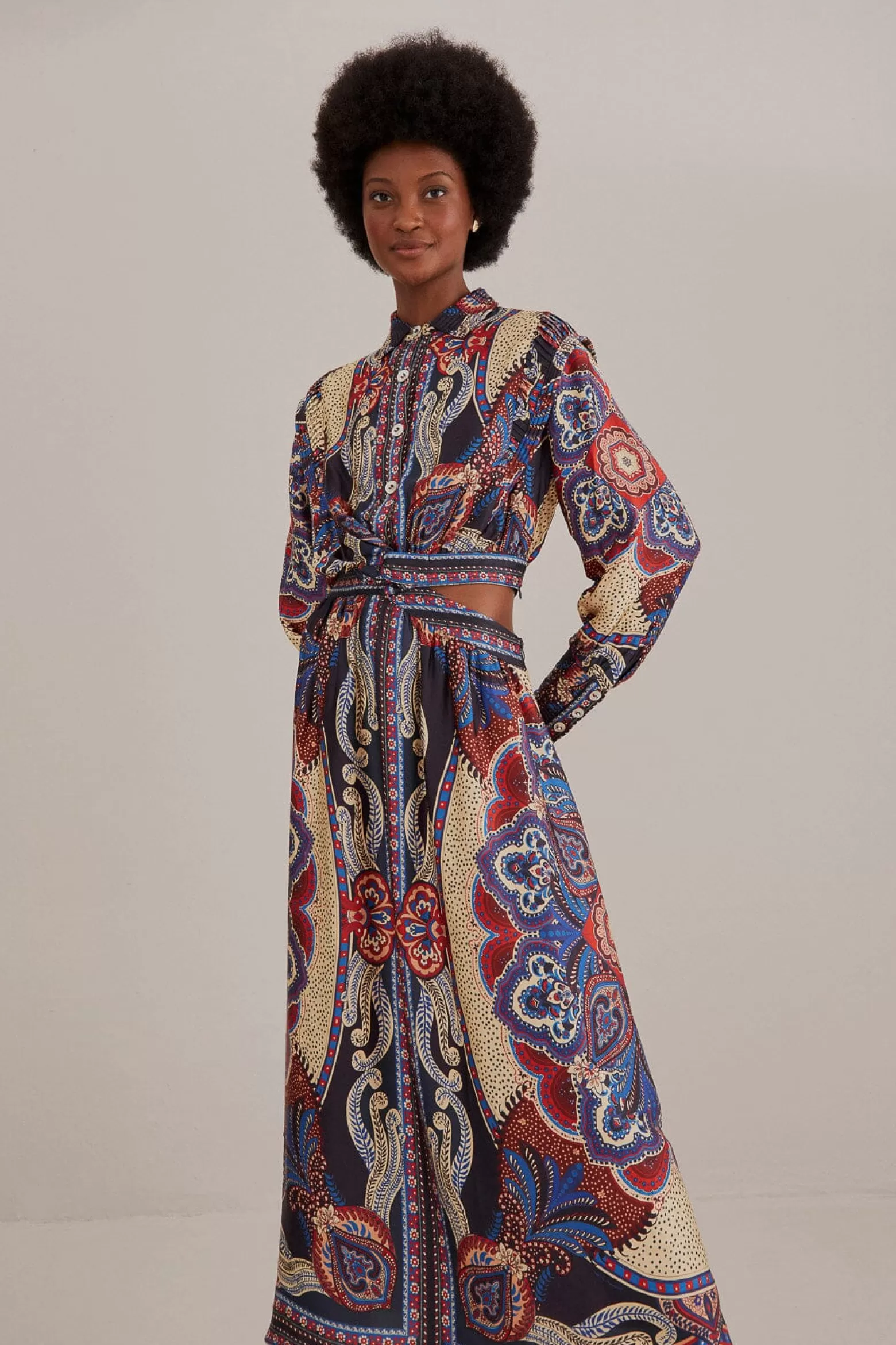Outlet FARM Rio  MULTICOLOR ENERGY SCARF CUT-OUT MAXI DRESS