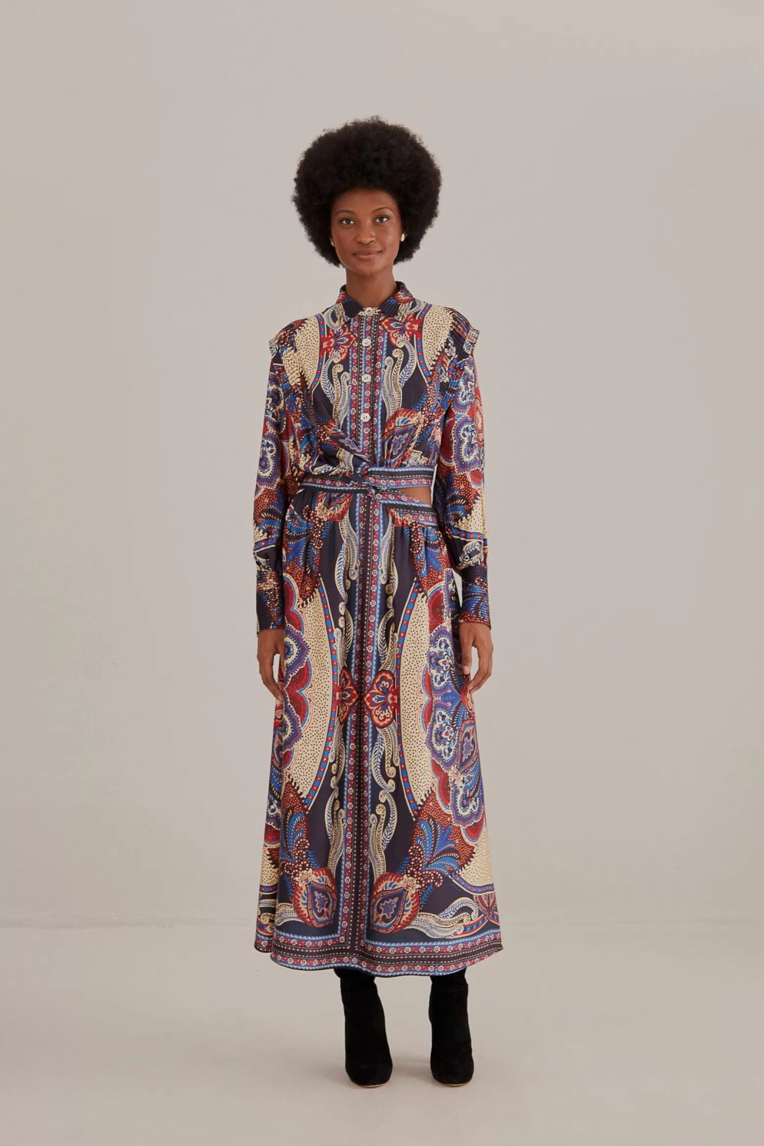 Outlet FARM Rio  MULTICOLOR ENERGY SCARF CUT-OUT MAXI DRESS
