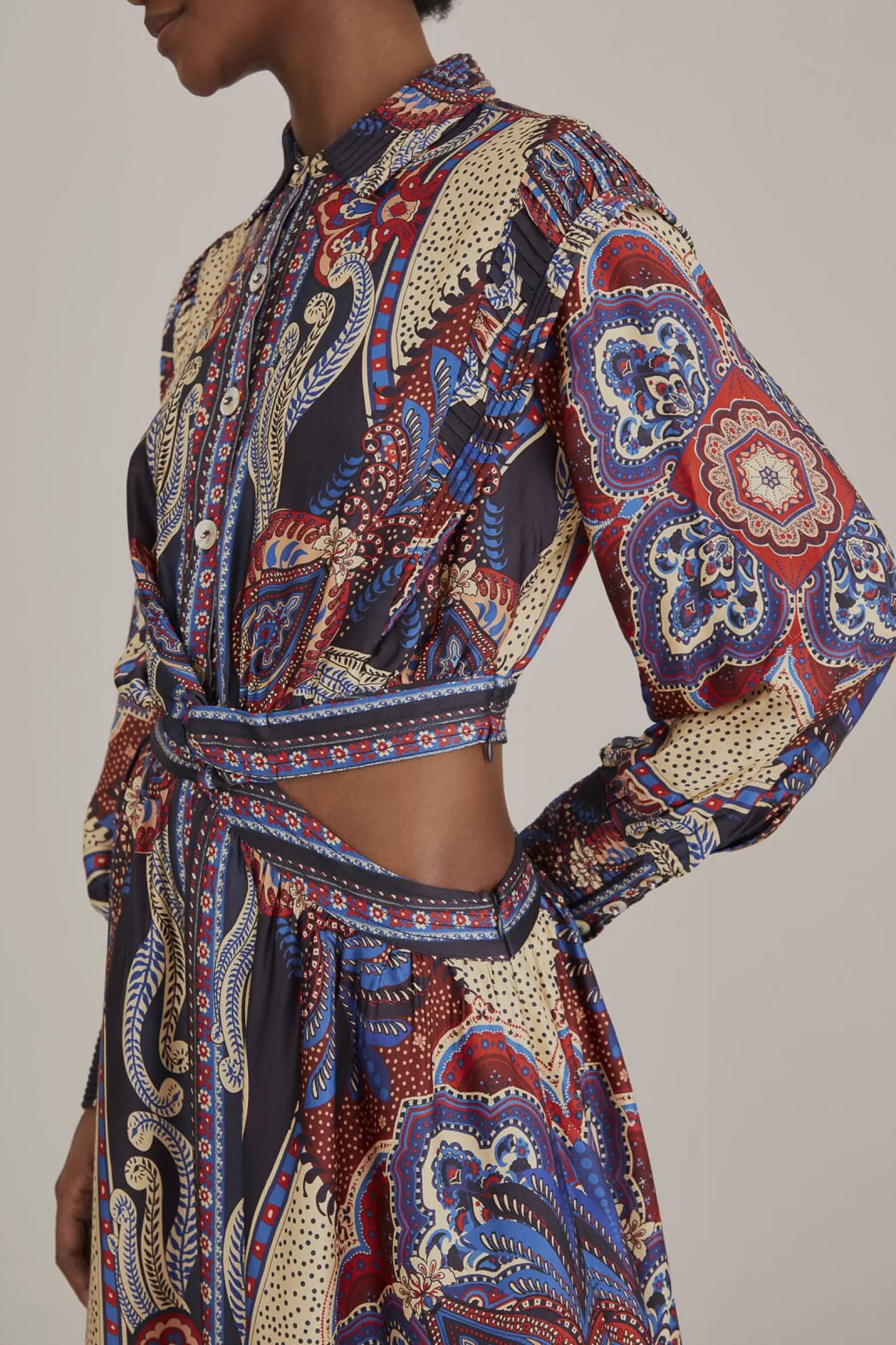Outlet FARM Rio  MULTICOLOR ENERGY SCARF CUT-OUT MAXI DRESS