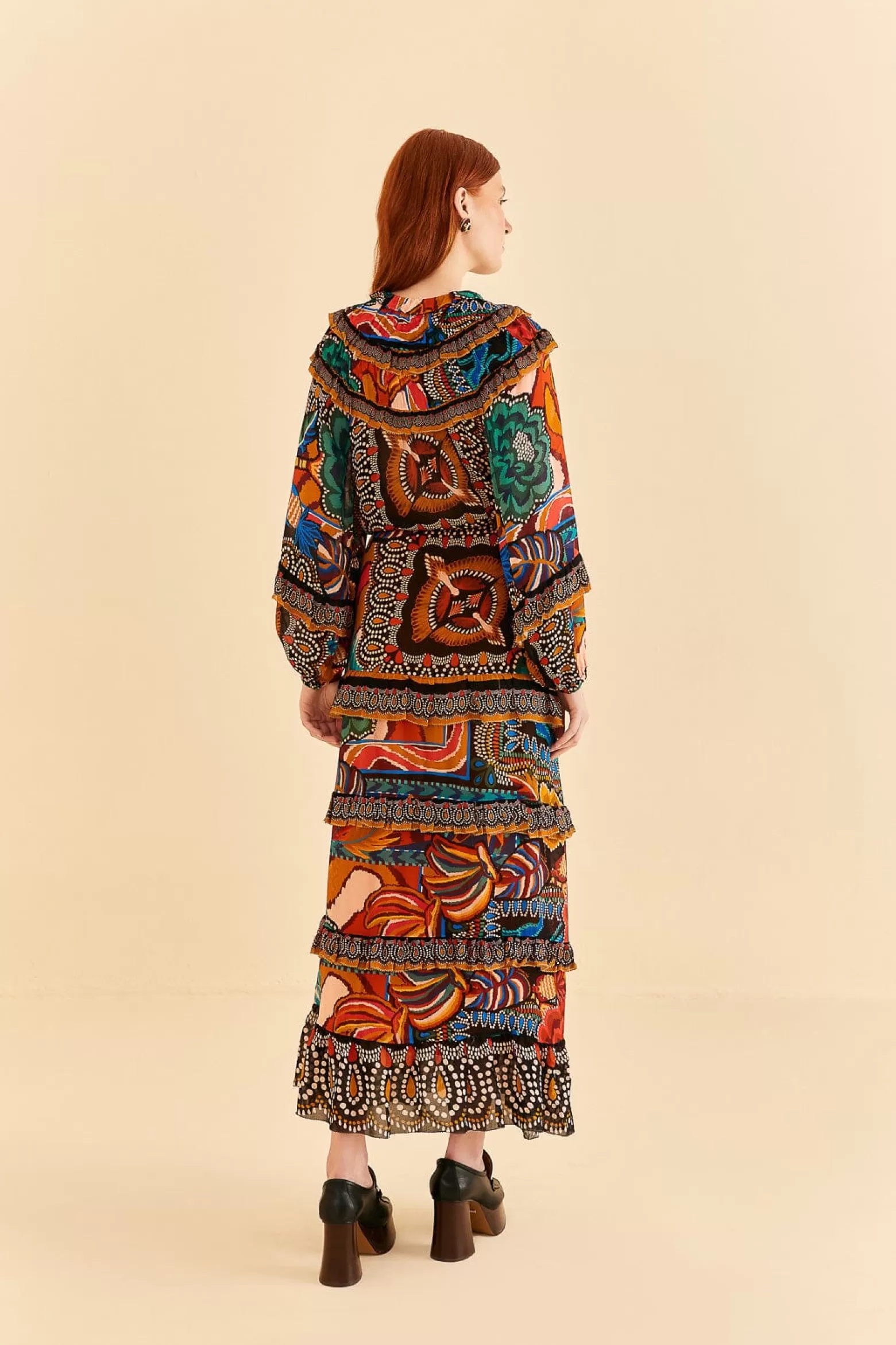 Flash Sale FARM Rio  MULTICOLOR FALL MIX MAXI DRESS