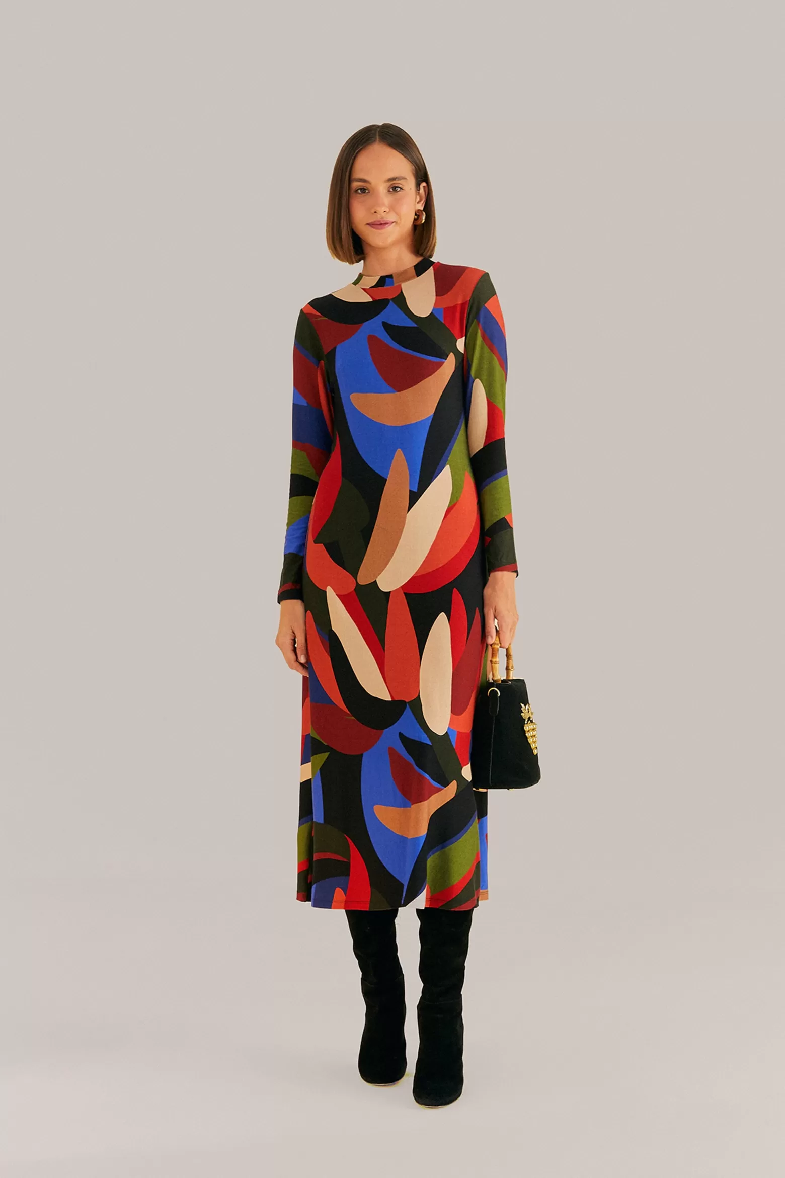 Clearance FARM Rio  MULTICOLOR GRAPHIC BANANAS LENZING™ ECOVERO™ VISCOSE MIDI DRESS