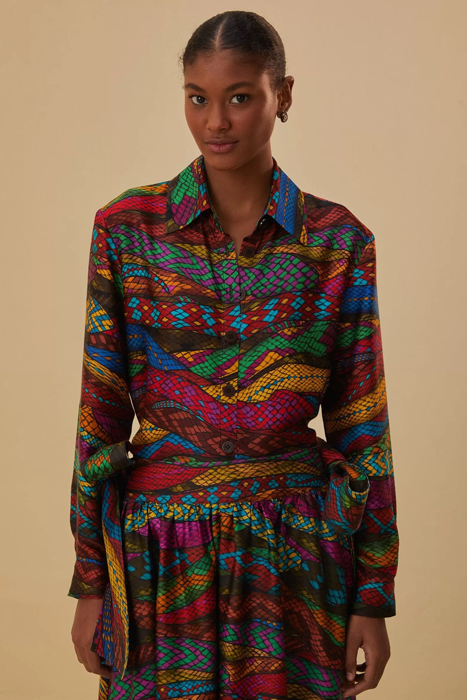 Store FARM Rio  MULTICOLOR MIRAGE SHIRT LONG SLEEVES