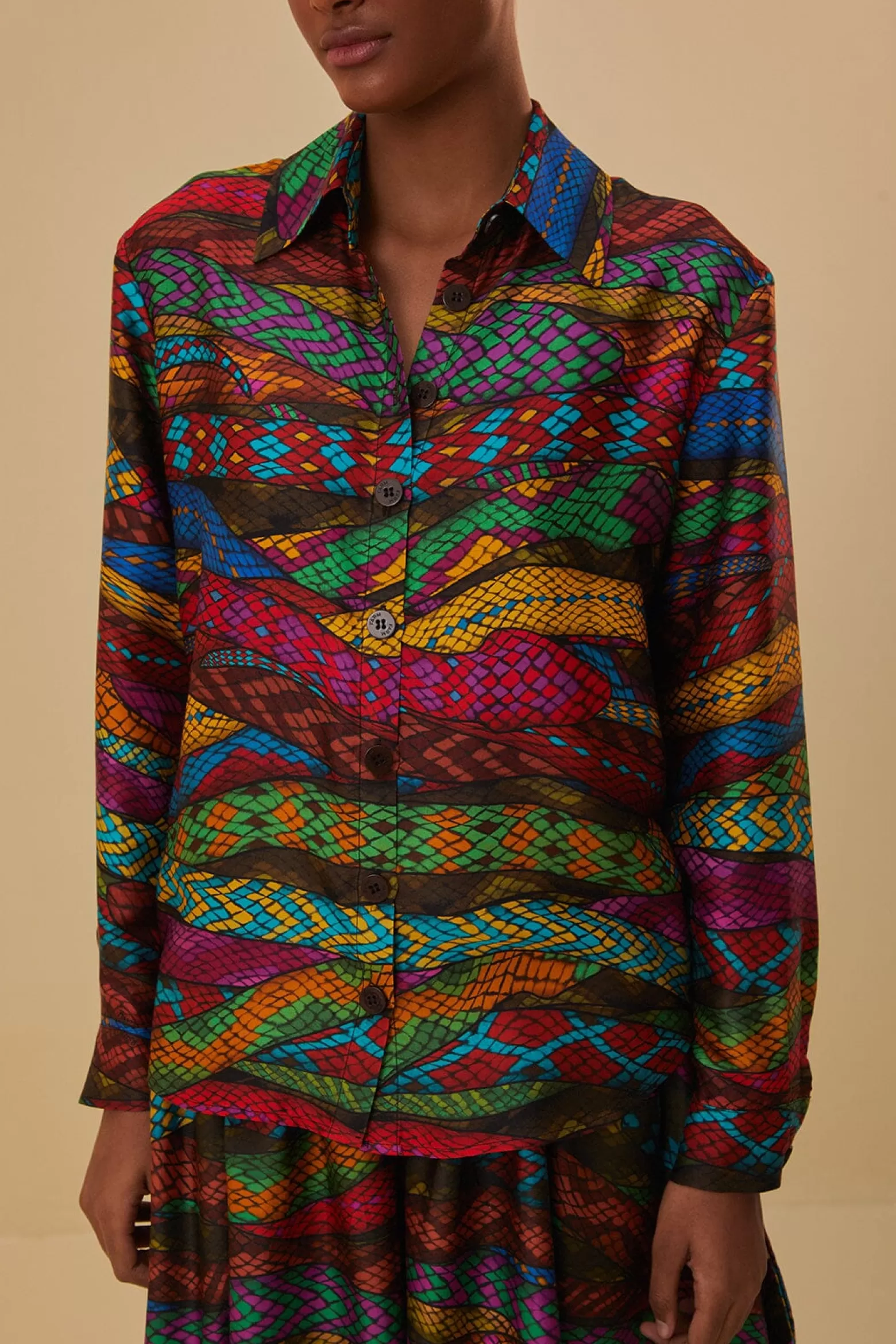 Store FARM Rio  MULTICOLOR MIRAGE SHIRT LONG SLEEVES