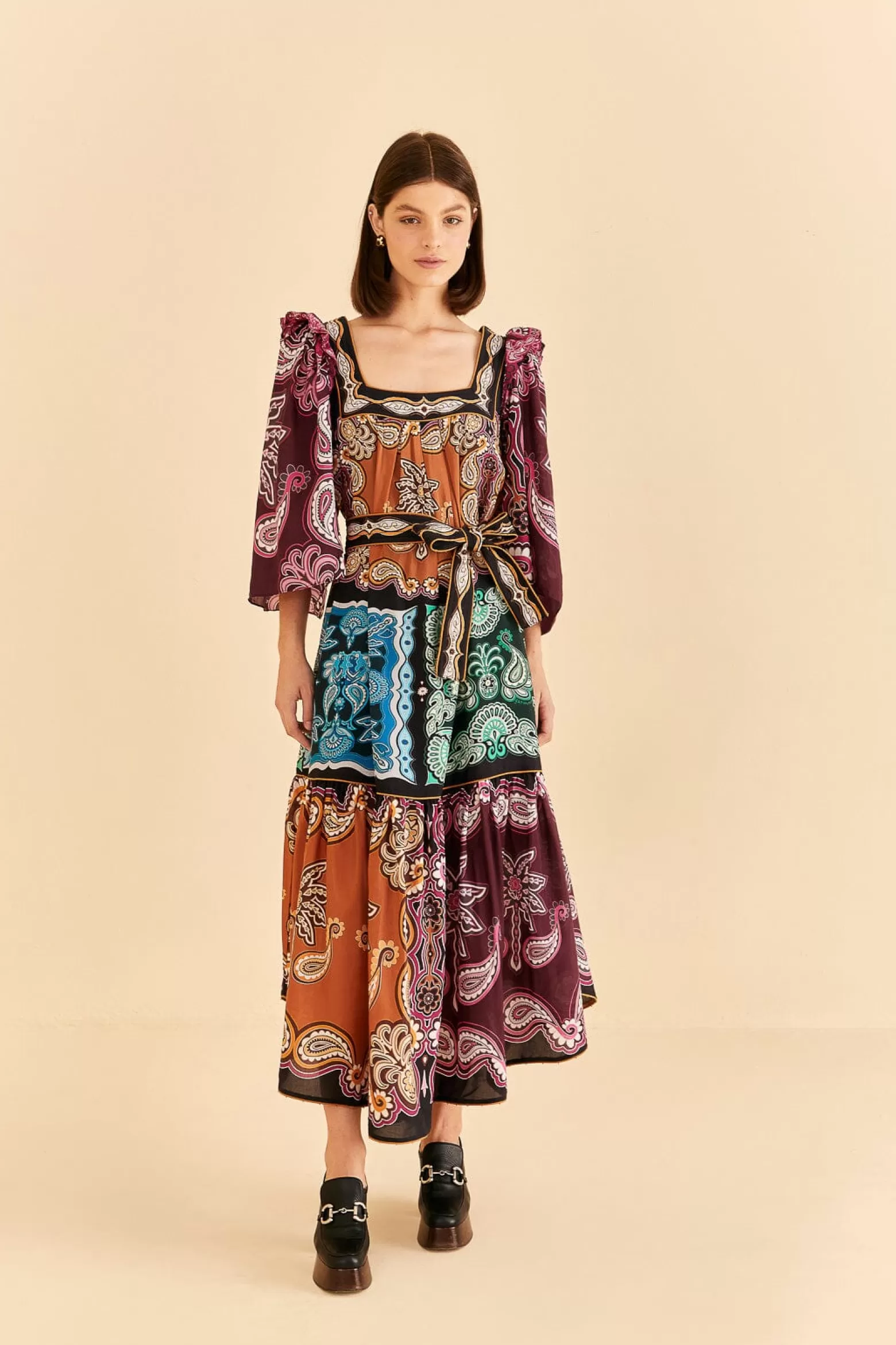 Discount FARM Rio  MULTICOLOR SWEET MERMAIDS MIDI DRESS