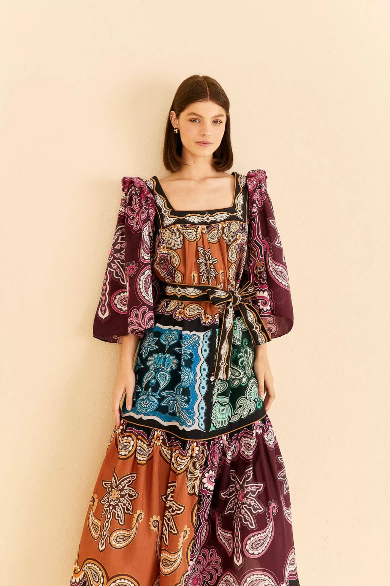 Discount FARM Rio  MULTICOLOR SWEET MERMAIDS MIDI DRESS