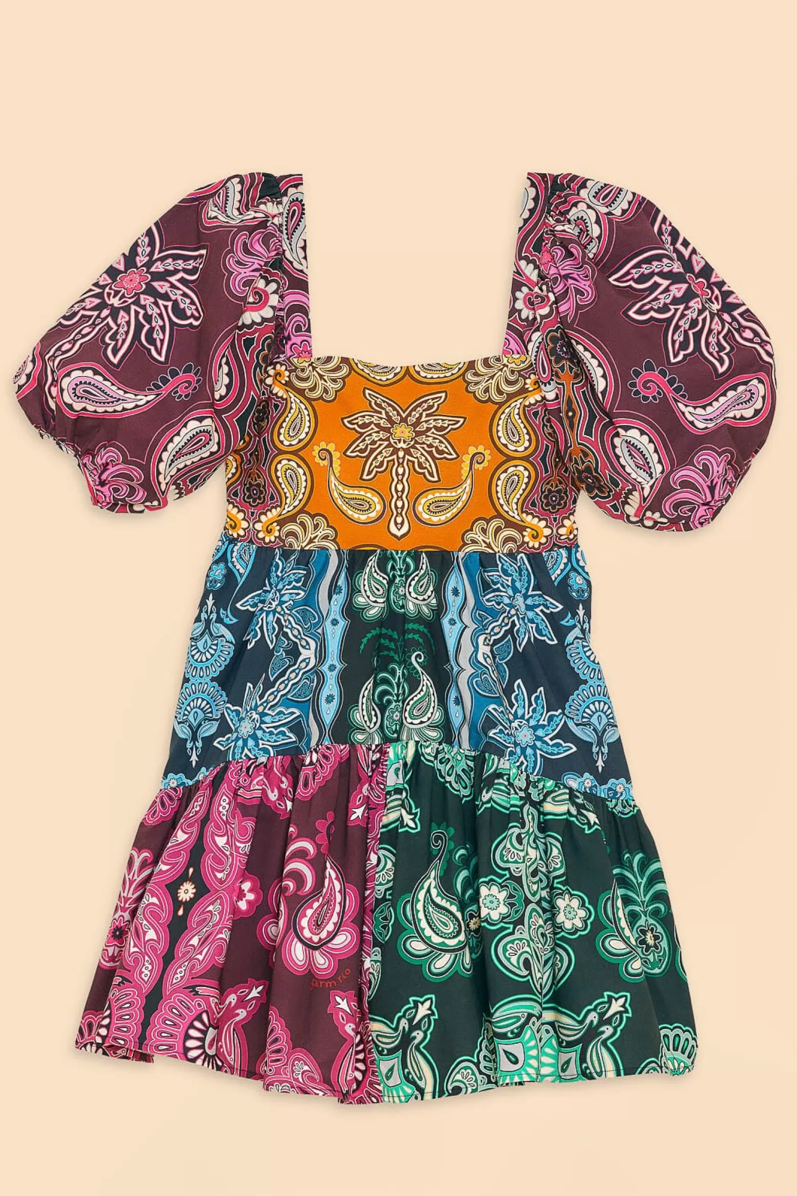Best Sale FARM Rio  MULTICOLOR SWEET MERMAIDS SHORT SLEEVE MINI DRESS