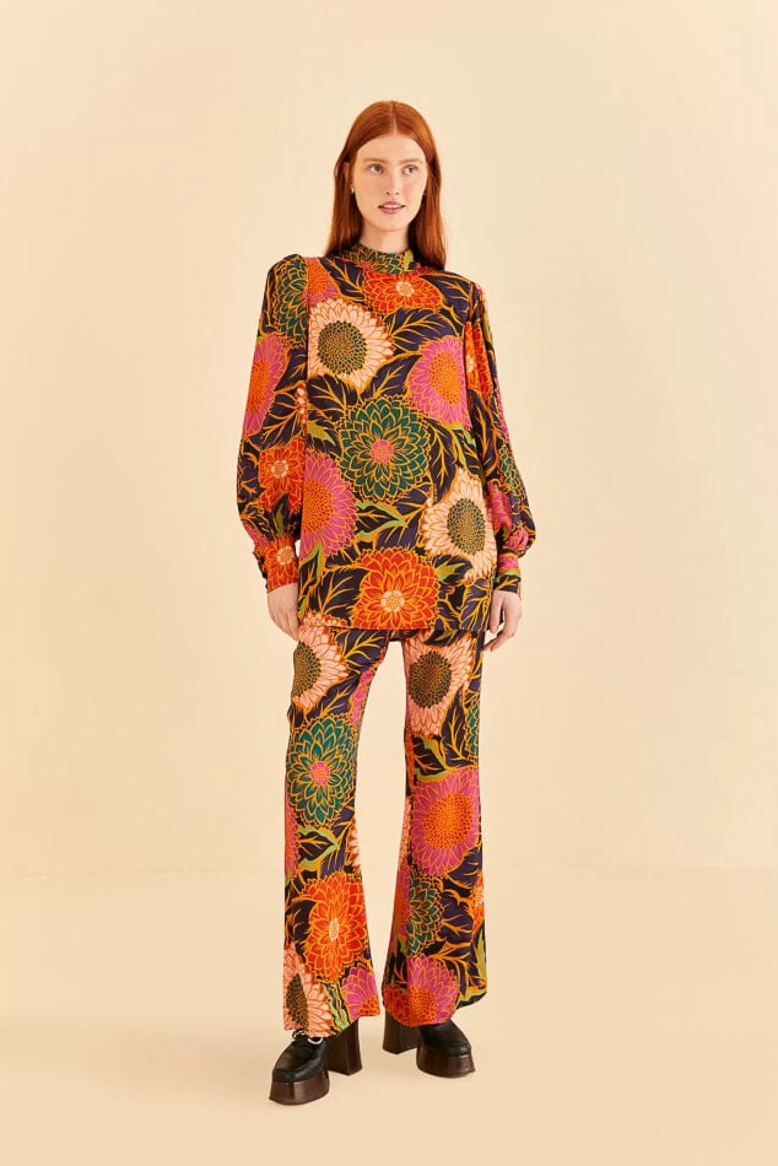 Cheap FARM Rio  MULTICOLOR VINTAGE GARDEN SATIN BLOUSE