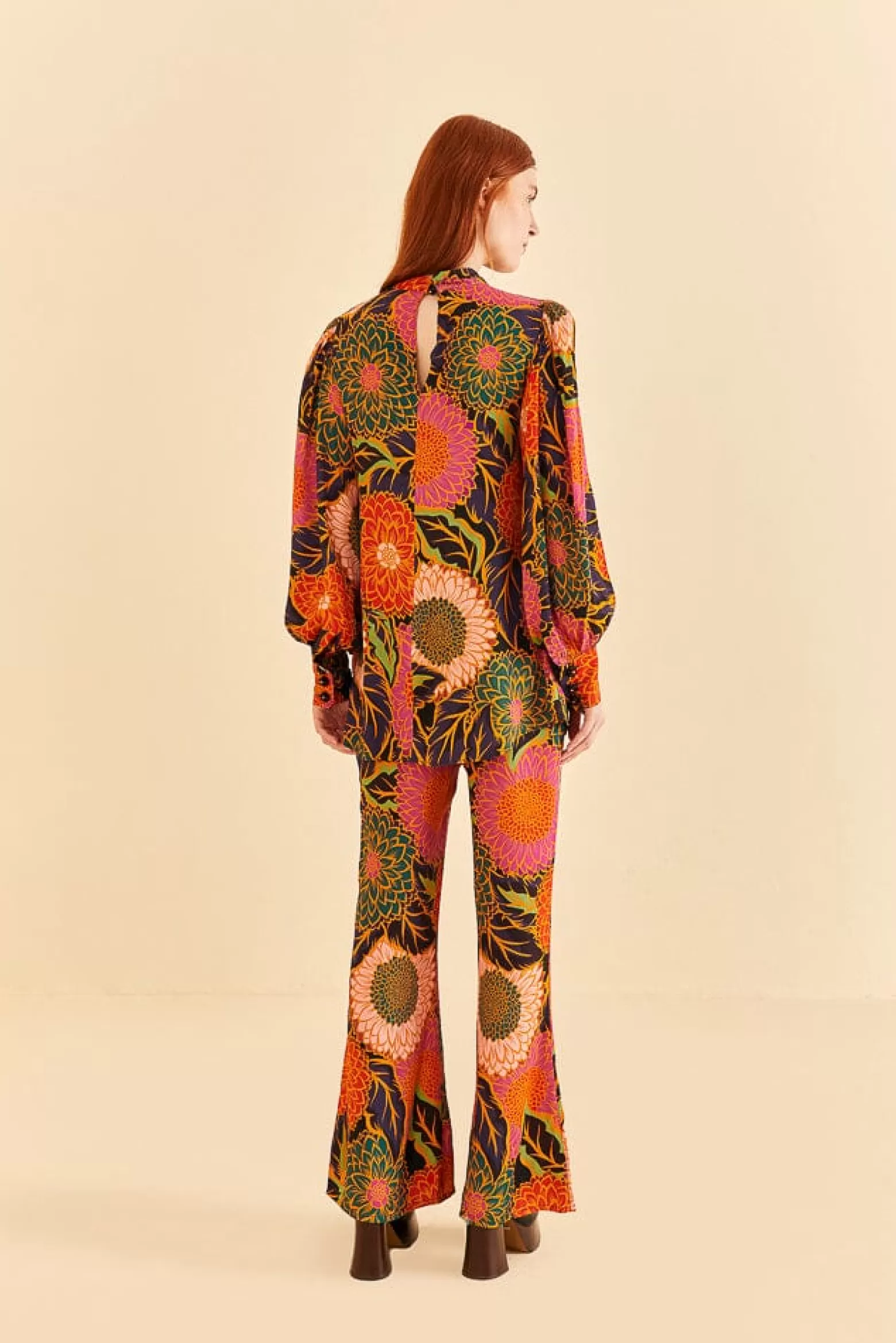 Cheap FARM Rio  MULTICOLOR VINTAGE GARDEN SATIN BLOUSE