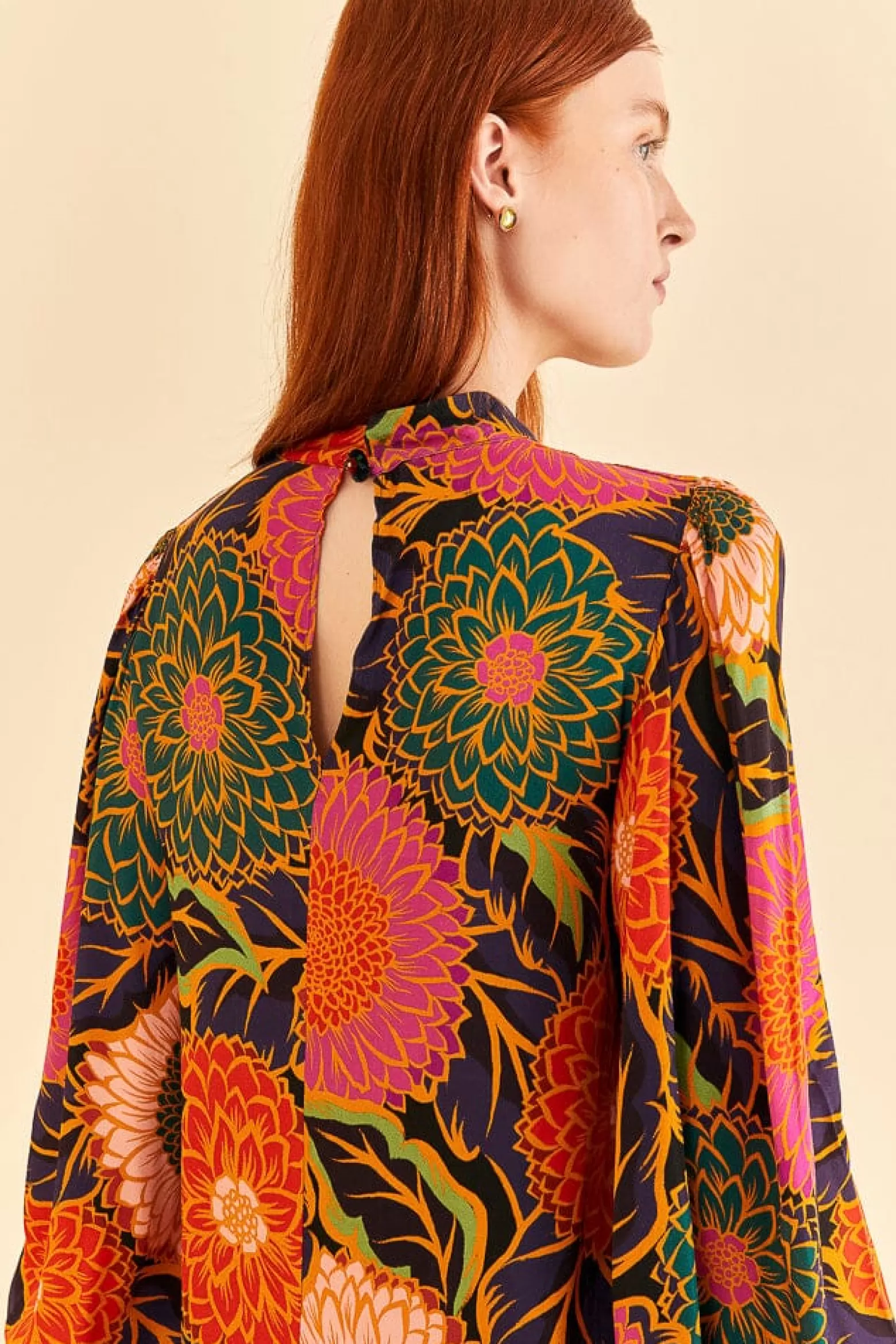 Cheap FARM Rio  MULTICOLOR VINTAGE GARDEN SATIN BLOUSE