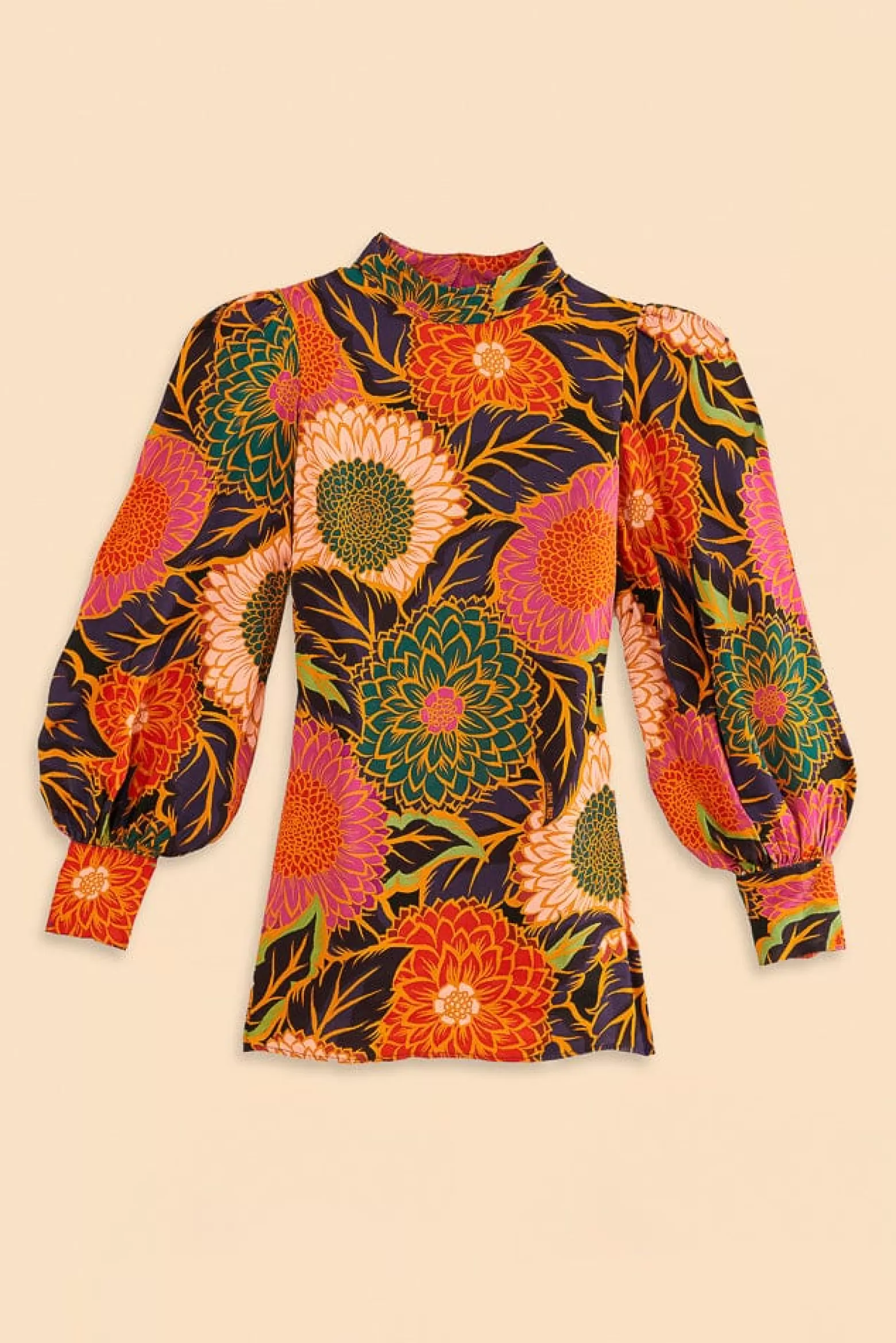 Cheap FARM Rio  MULTICOLOR VINTAGE GARDEN SATIN BLOUSE