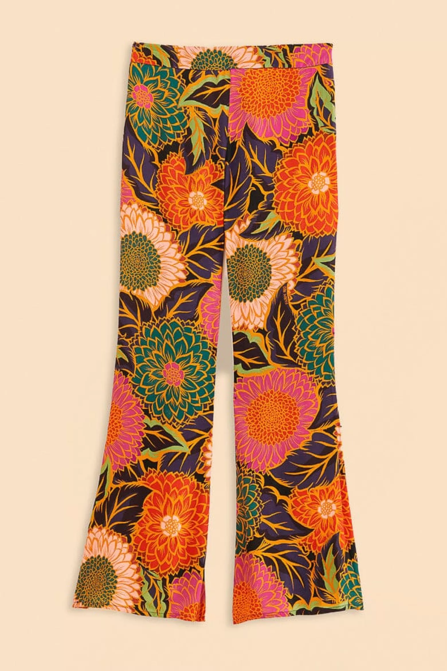 Sale FARM Rio  MULTICOLOR VINTAGE GARDEN SATIN FLARE PANTS